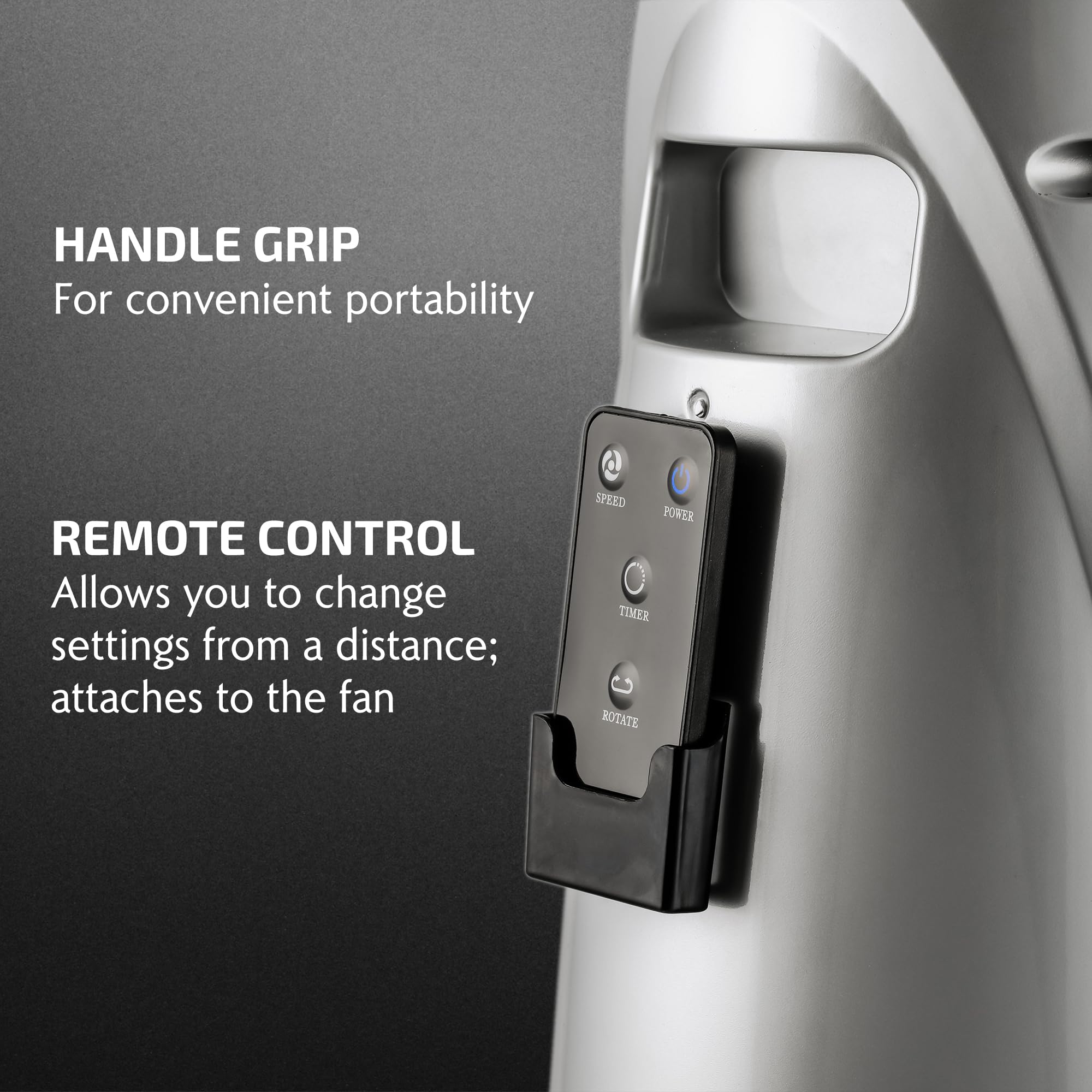 Ovente Oscillating Tower Fan With Remote Control, 3-Speed Lcd Panel & 8H Timer, 30.5 Quiet & Bladeless Indoor Standing Floor Fan