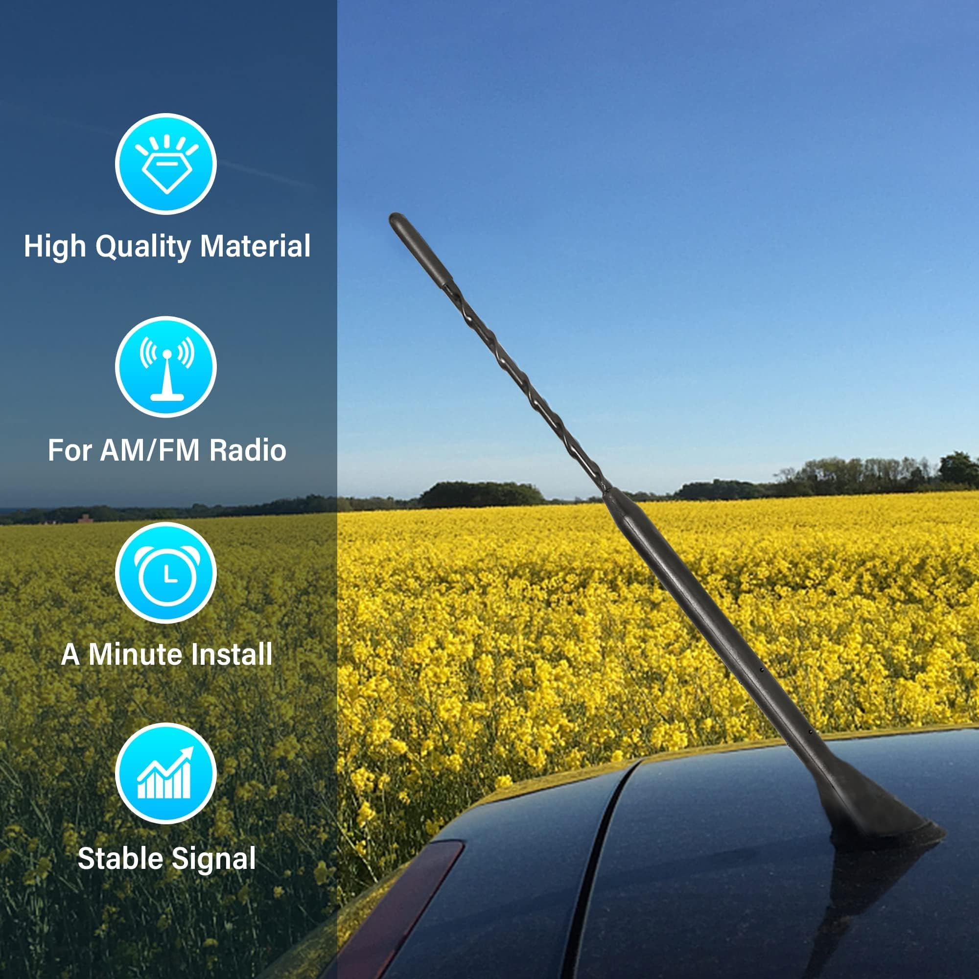 Anina 9 Inch Car Radio Antenna Mast For 2007 2020 Ford Focus Explorer Ranger Lincoln Mkt Mercury Milan Am Fm Roof Mount Vehicle