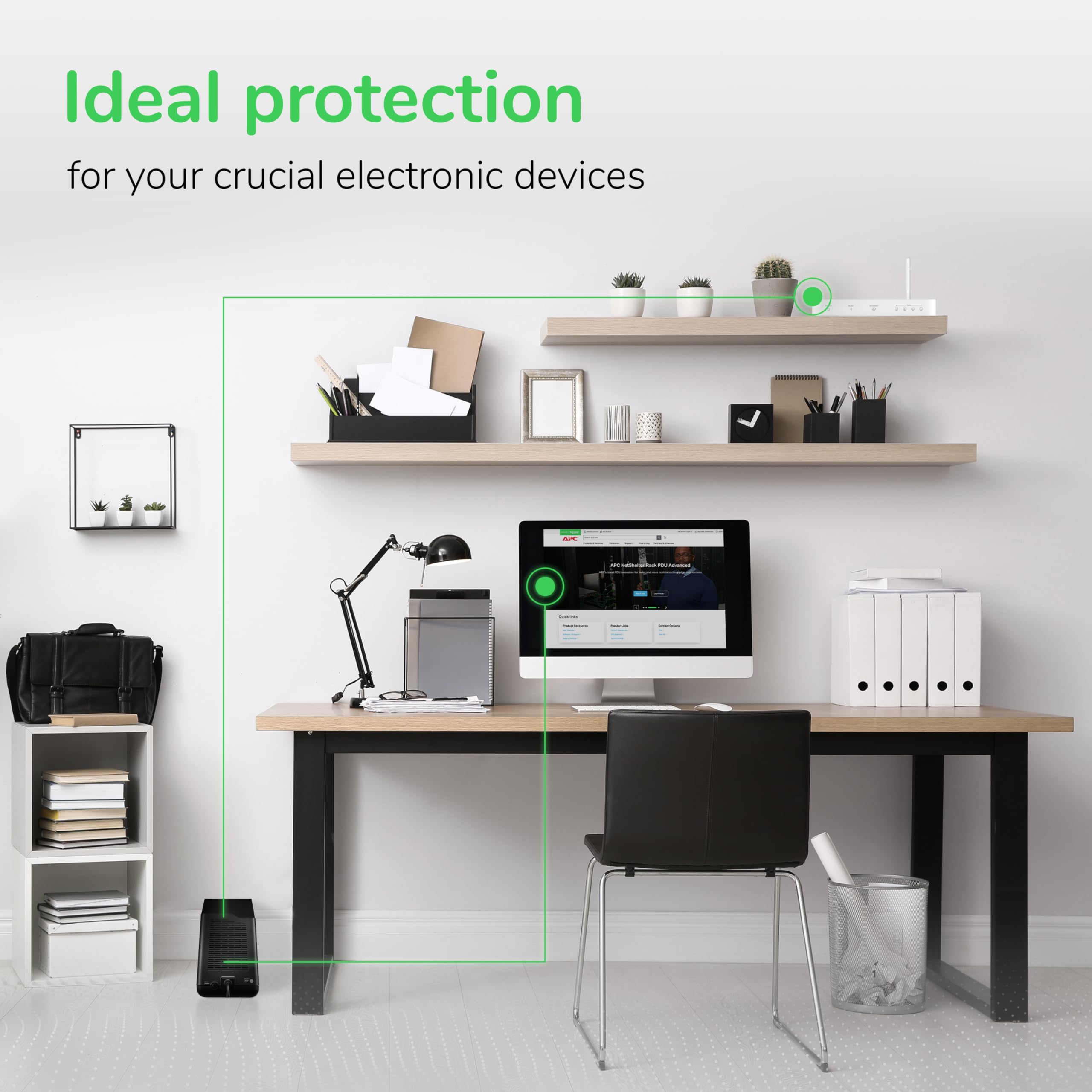 Apc Ups Battery Backup And Surge Protector, 600Va Backup Battery Power Supply, Be600M1 Back Ups With Usb Charger Port