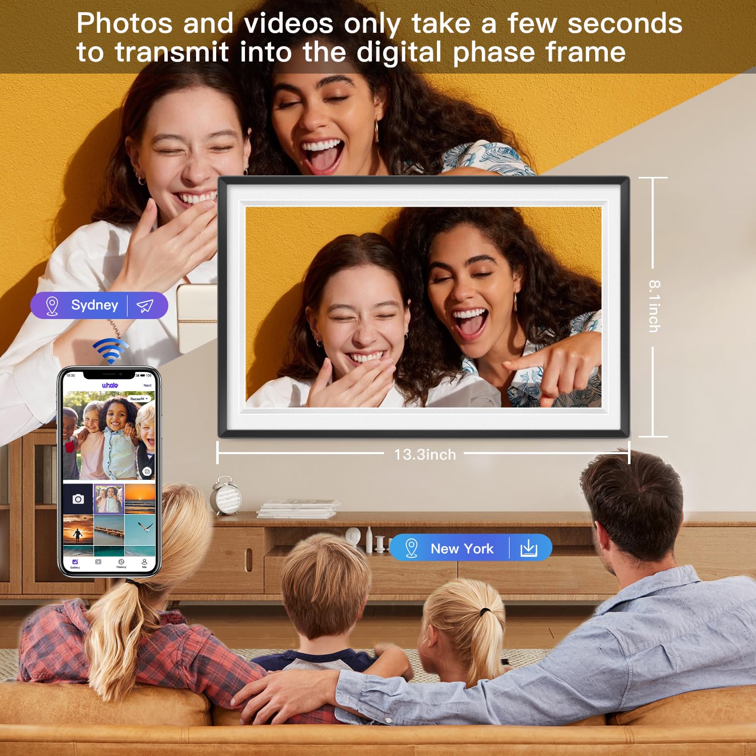 Sbusfgt 15.6Inch Extra Large Digital Picture Frame Wifi Smart Digital Photo Frame 1920 * 1080 Fhd Touchscreen 32Gb Storage Space