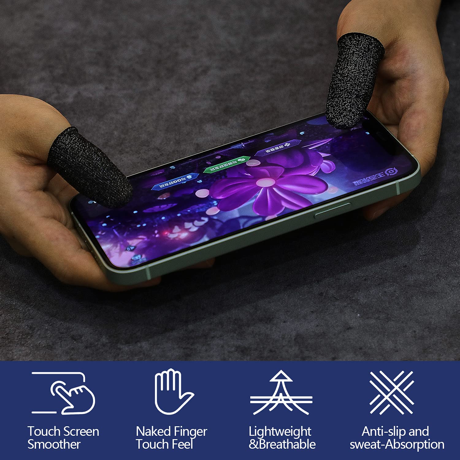 30 Piece Finger Sleeve For Gaming Mobile Game Controller Finger Thumb Sleeve Anti Sweat Breathable Seamless Touchscreen Finger C