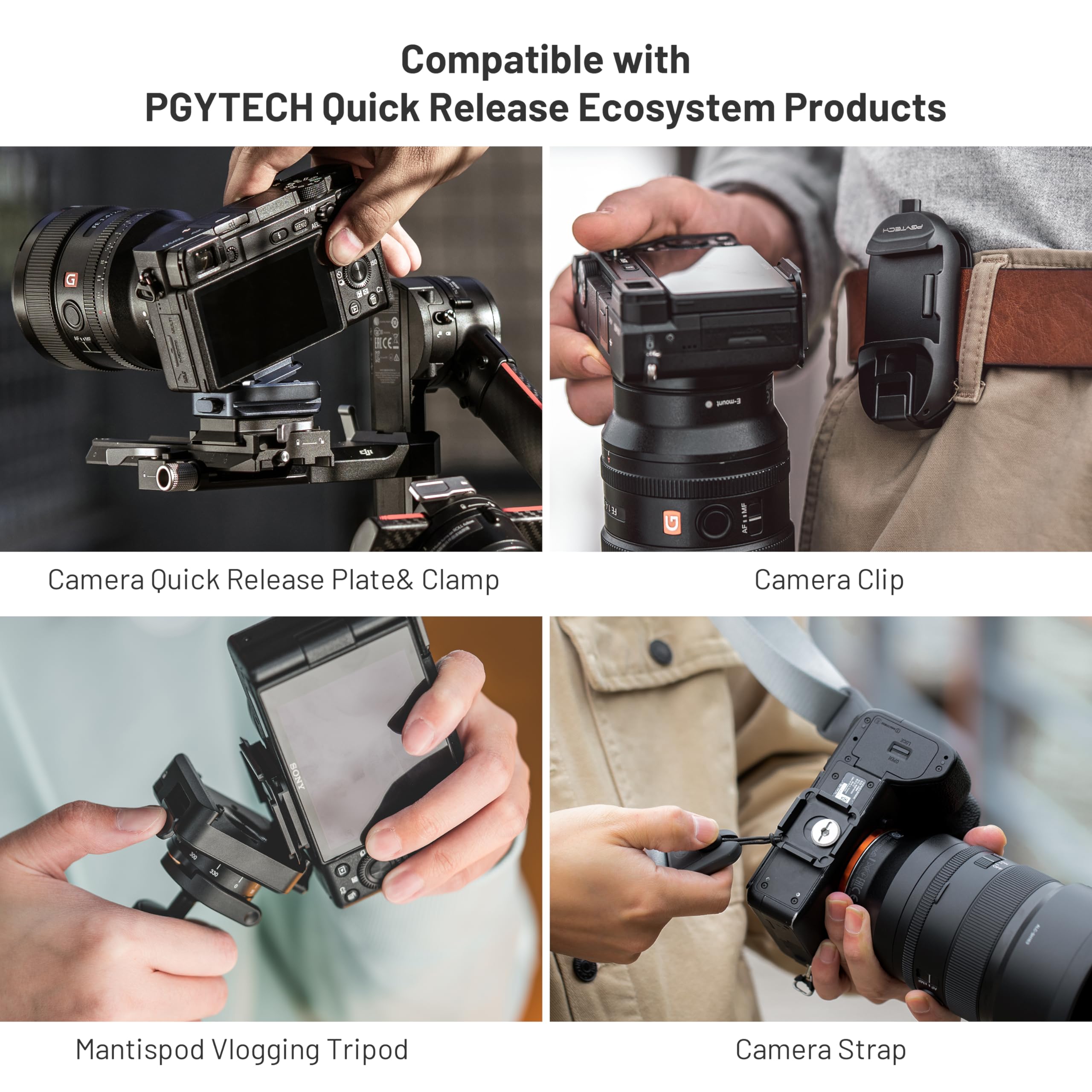 Pgytech 2 Pcs Arca Type Quick Release Plates Parts Replacement Switch Between Tripod, Monopod, Slider Arca Swiss Compatible