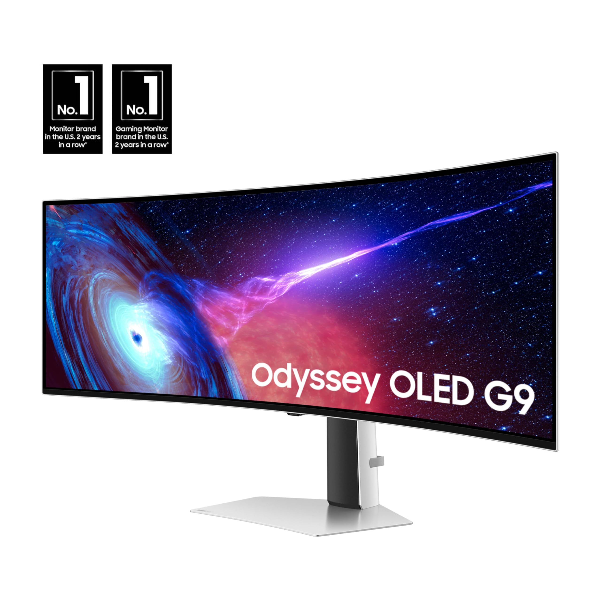 Samsung 49 Odyssey OLED Curved Gaming Monitor, QD-OLED, 240Hz, 0.03ms, Dual QHD, DisplayHDR 400, AMD FreeSync, Height Adjustable
