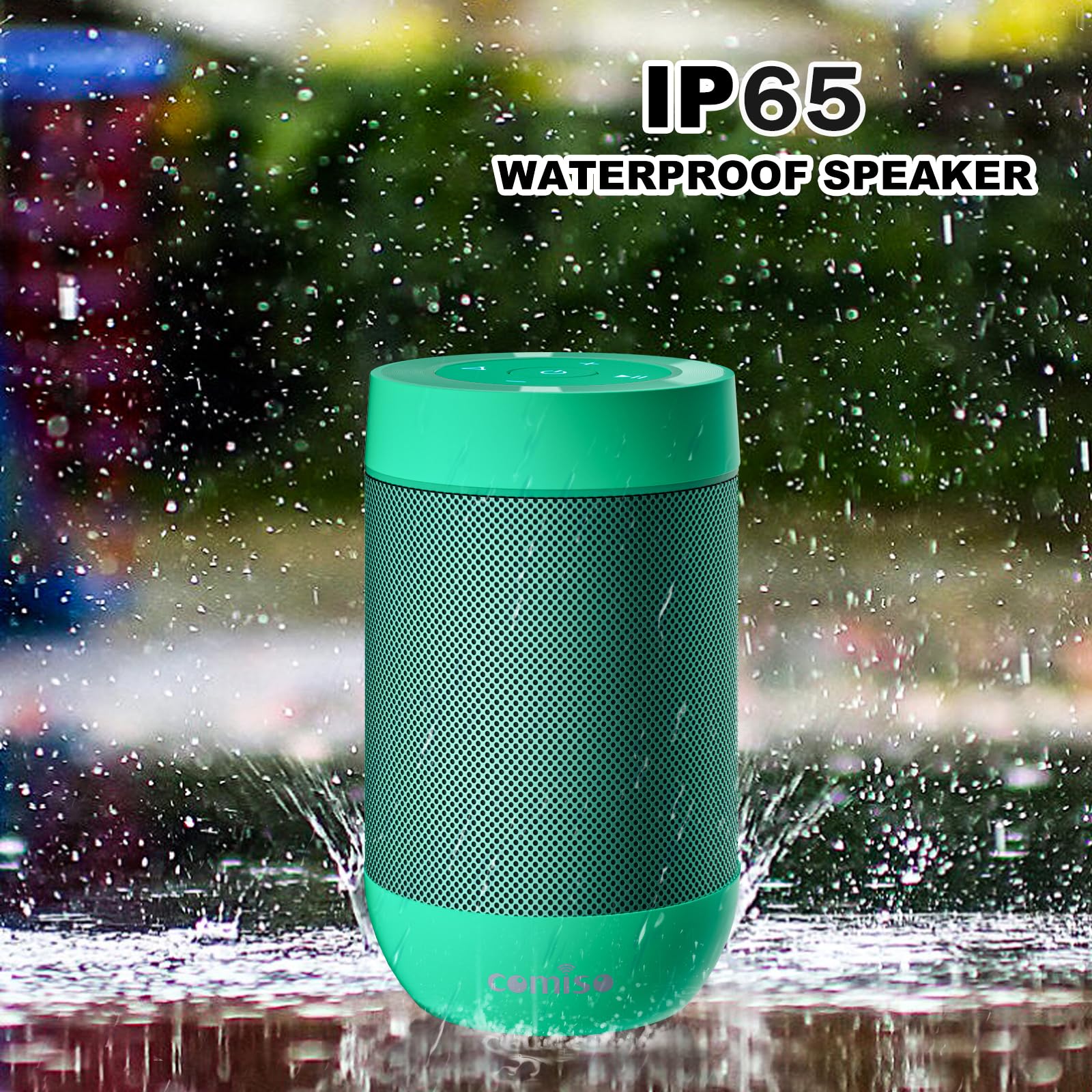 Comiso Bluetooth Speaker With Ip65 Waterproof,5.3 Bluetooth,Tws Pairing,Support Tf Card,Portable Wireless Speaker For Iphone Samsung And More Green