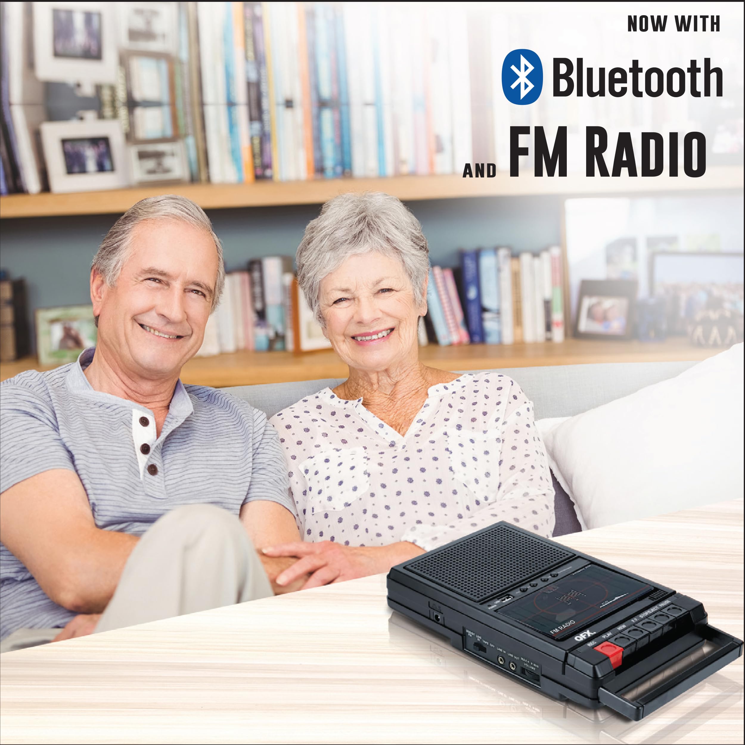 Qfx Retro 39 Shoebox Tape Recorder With Usb Player, Black