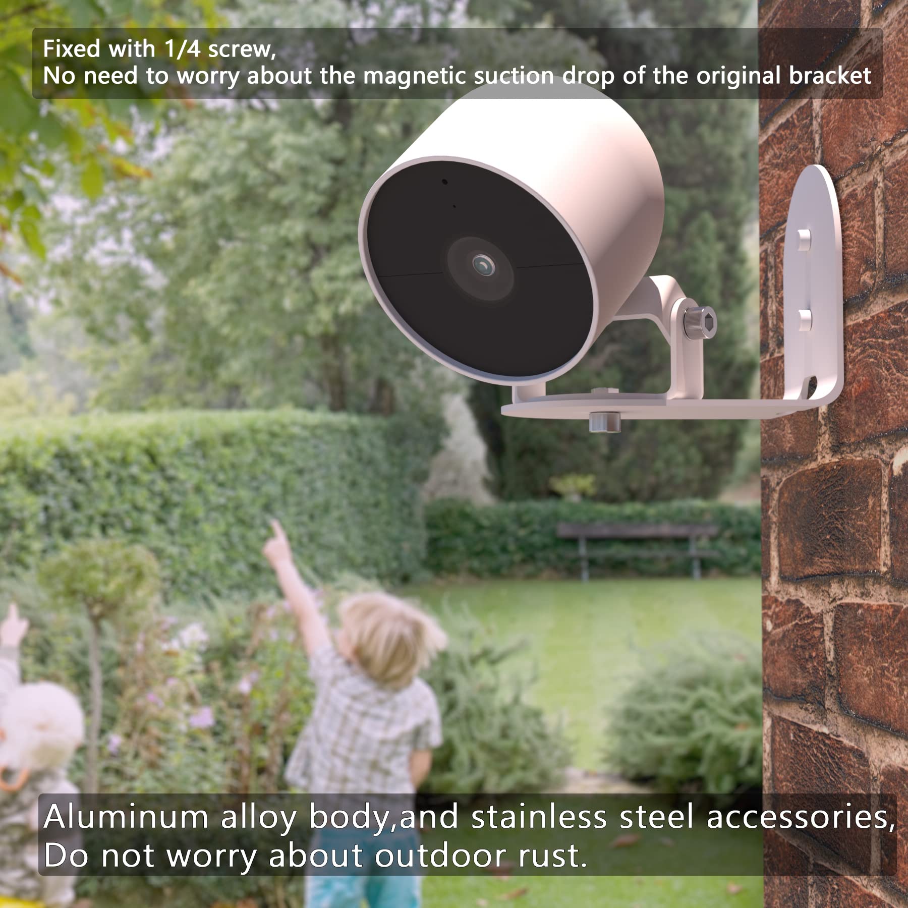 Zwolf Metal Wall Mount Compatible With Google Nest Cam Outdoor Battery 2Nd Generation, Anti-Drop, Provide Better Viewing Angles
