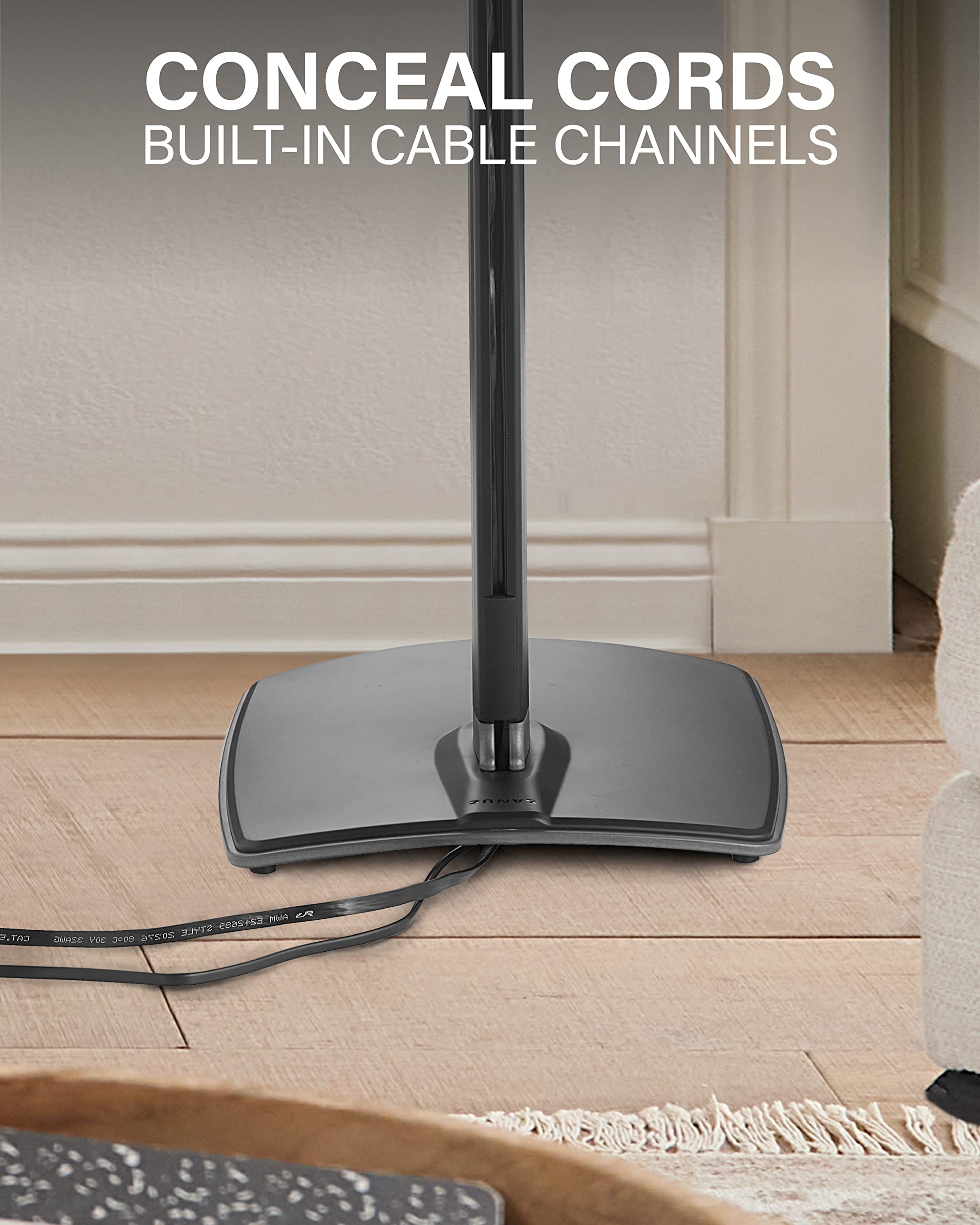 Sanus Adjustable Height Wireless Speaker Stands Designed For Sonos One, One Sl, And Play:1   Tool Free Adjustment Up To 16'' And