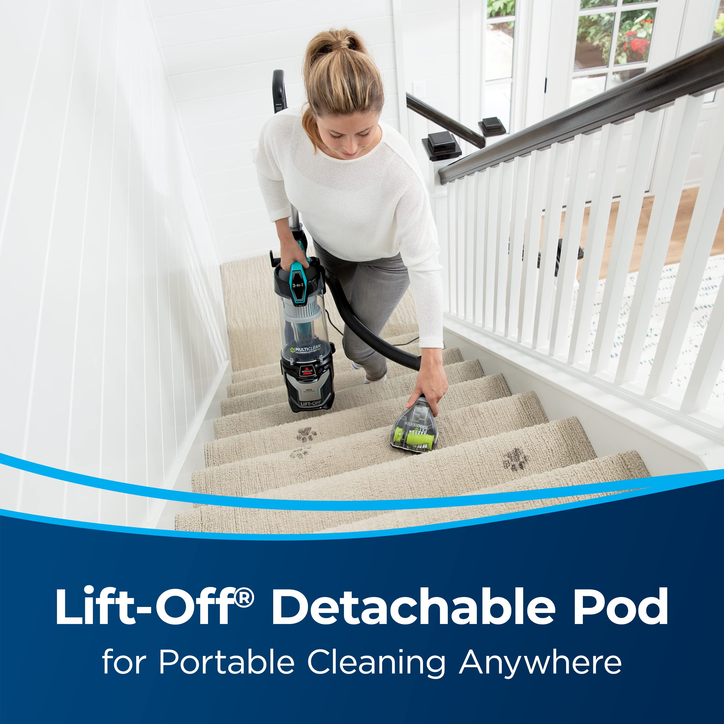 Bissell 2998 Multiclean Allergen Lift Off Pet Vacuum With Hepa Filter Sealed System, Lift Off Portable Pod, Led Headlights, Spec