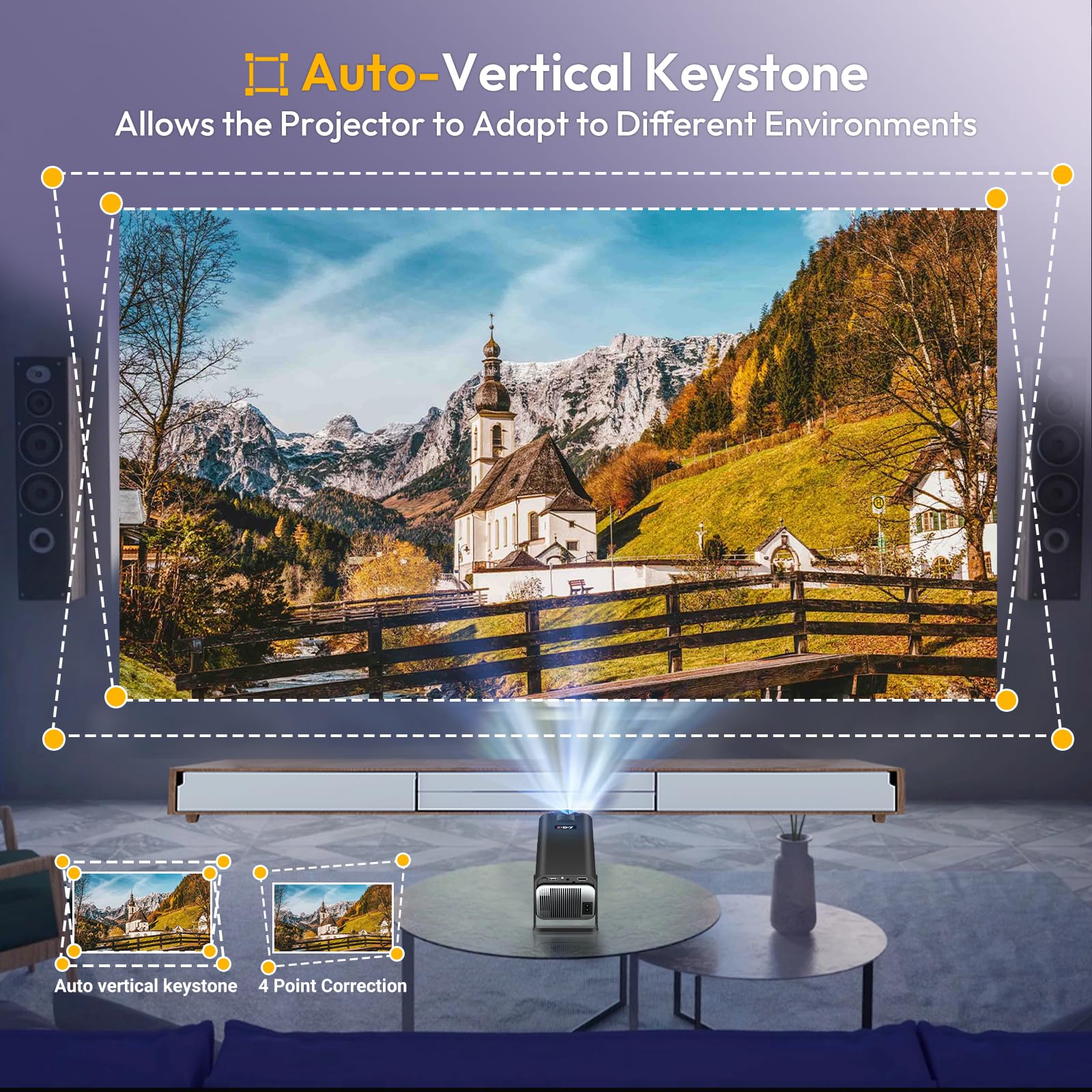 Smart Mini Projector Xgody Gimbal5 Android 11 Full Hd Projector Native 1080P 4K Support 5G Wifi 6 Bluetooth 5.0 Home Movie Proje