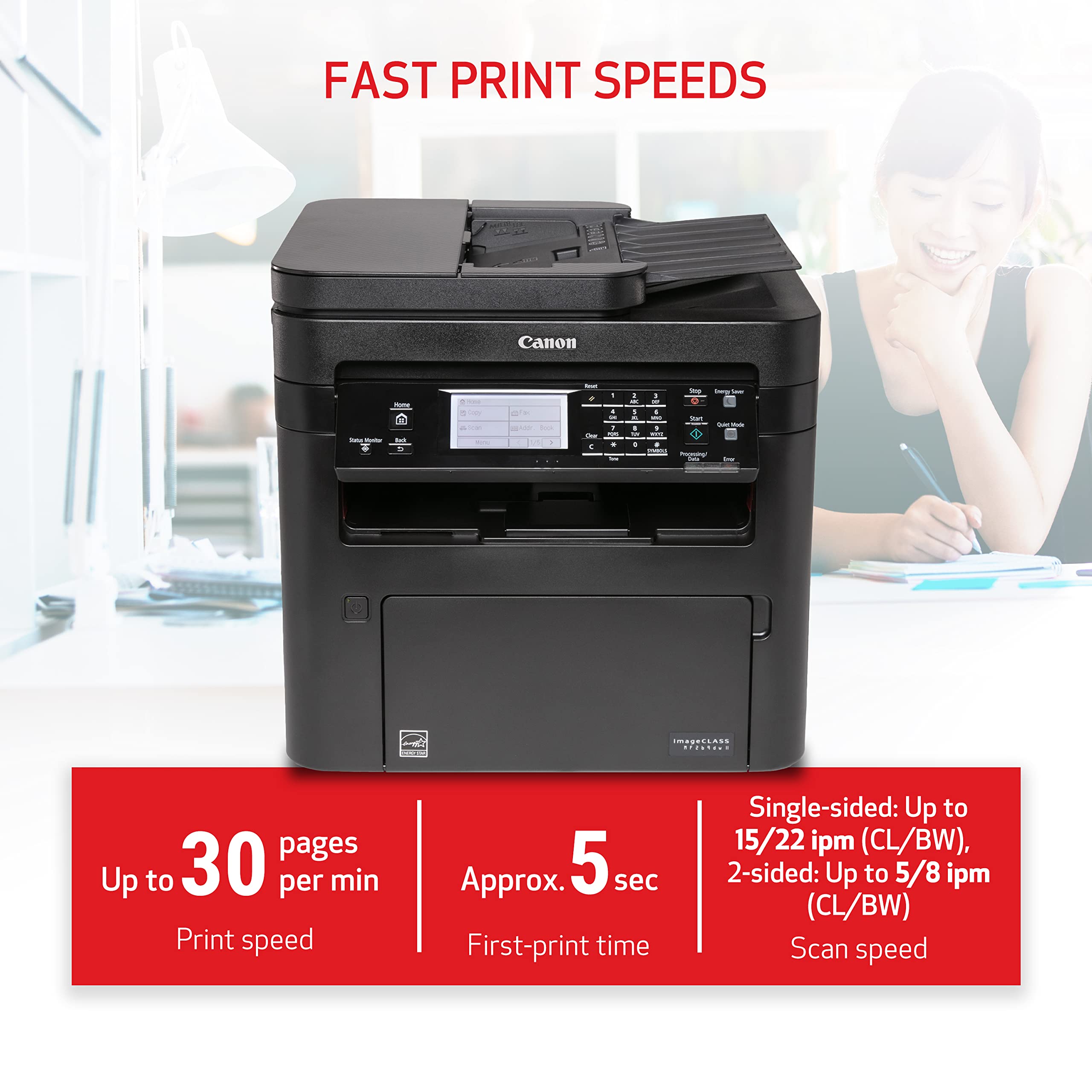 Canon Imageclass Mf269Dw Ii - Monochrome, Duplex Wireless Laser Printer, All-In-One With Scanner, Copier, Fax, Auto Document Fee