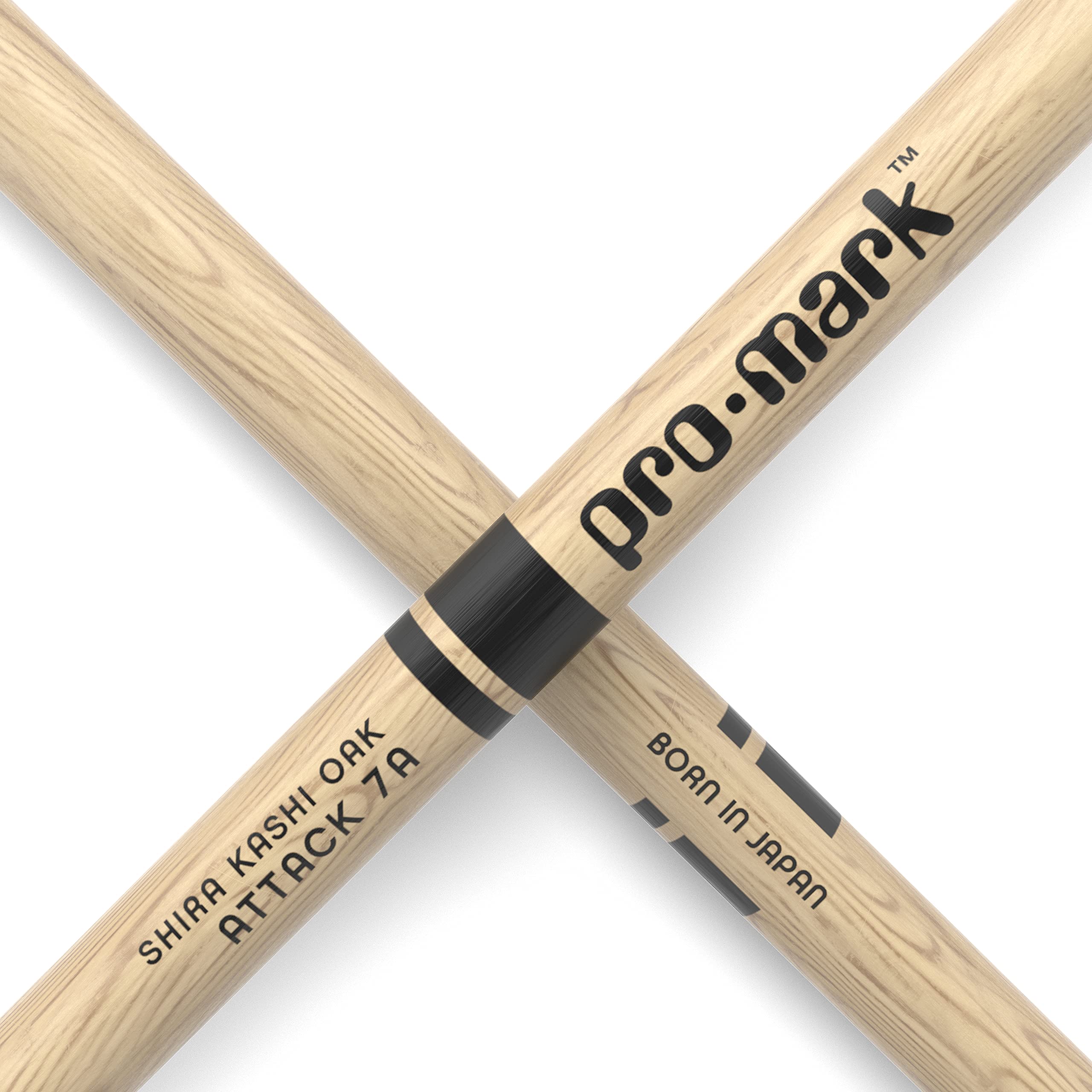Promark Drum Sticks   Classic Attack 7A Shira Kashi Oak Drumsticks, Oval Nylon Tip, One Pair