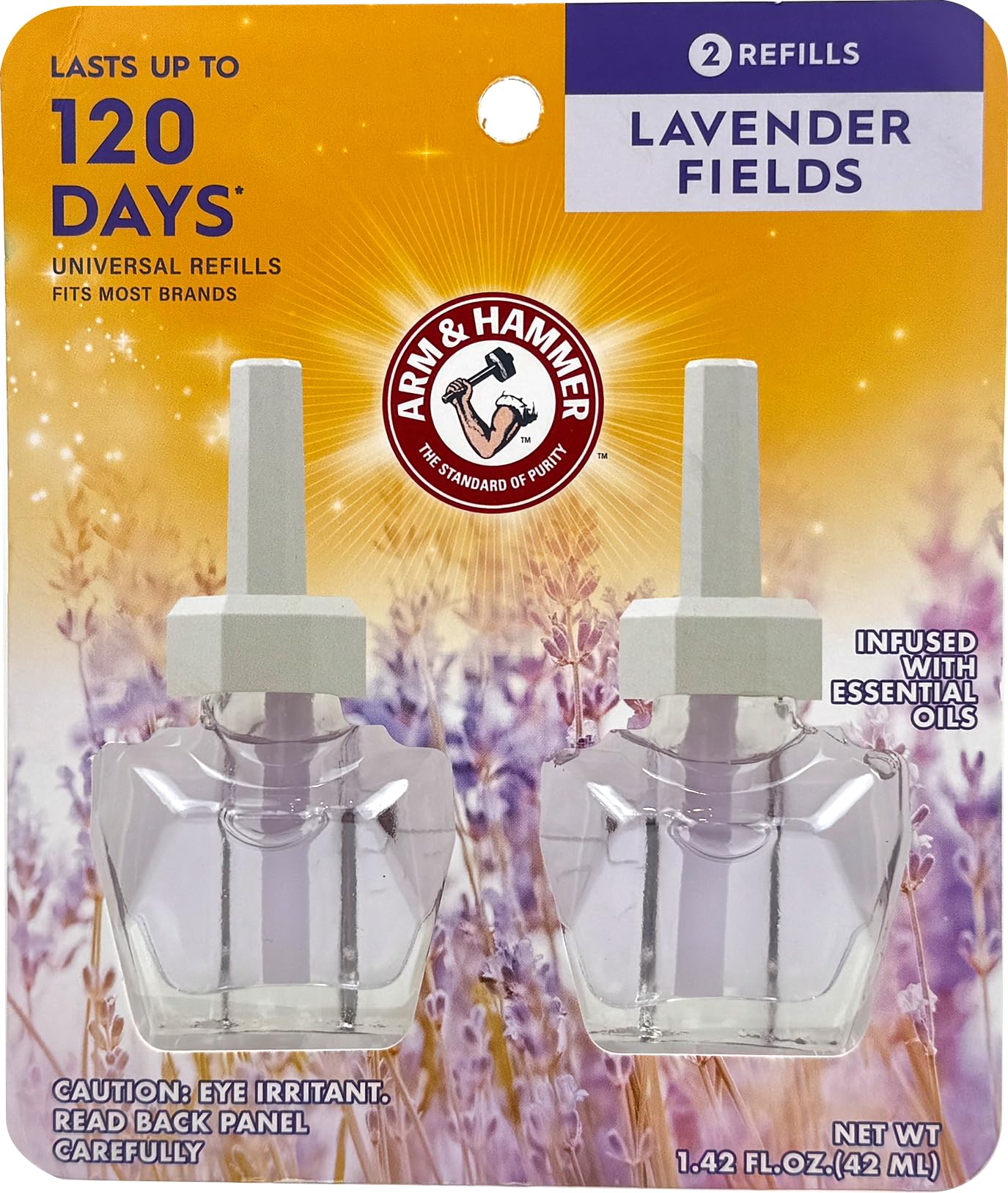 Arm & Hammer Plug in Scented Oil 2 Refills, Lavender Fields, 1.42 Oz
