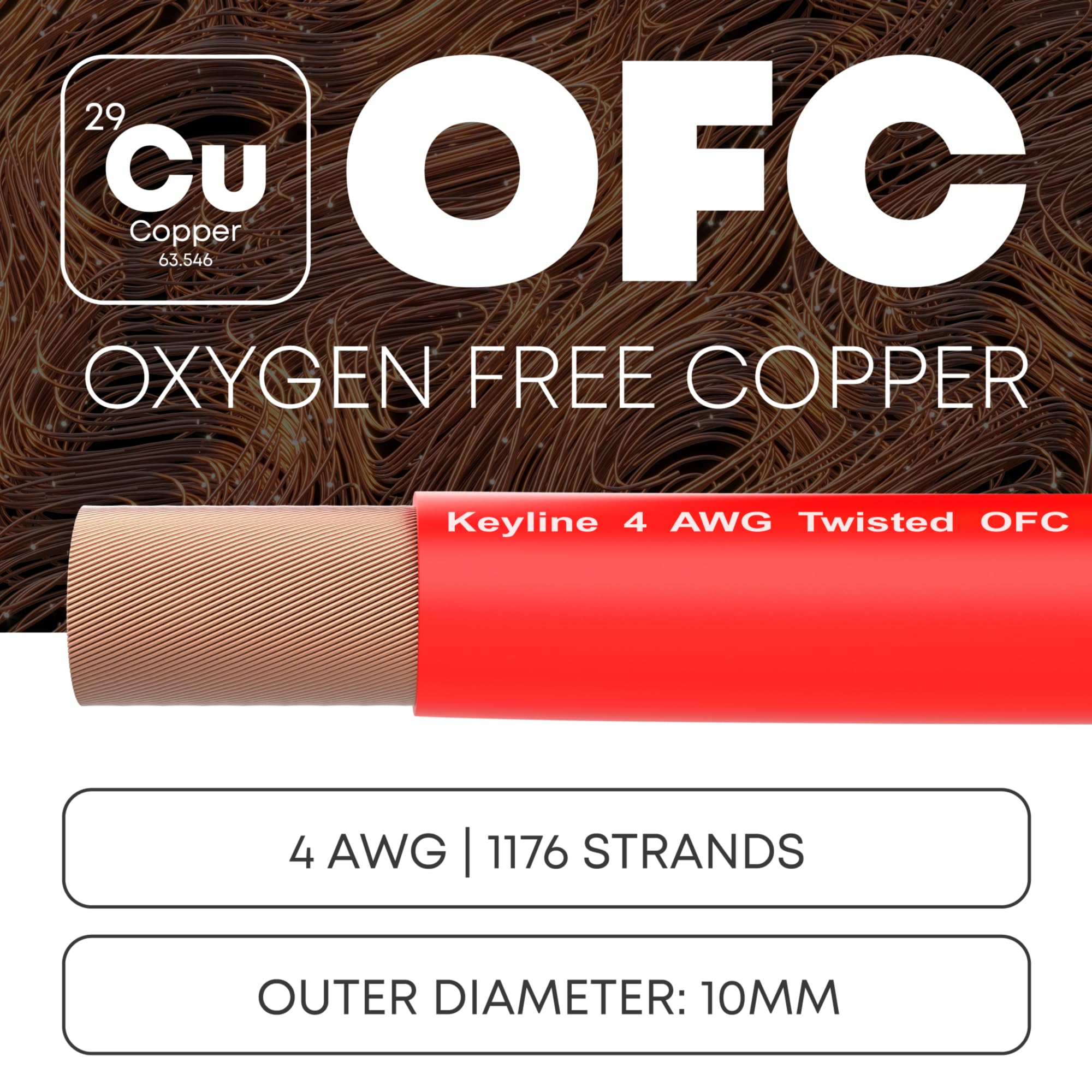 Ofc 4 Awg Gauge Wire (25Ft) Red | Oxygen Free Copper, Automotive Wire, Power/Ground, Battery Cable, True Spec Welding & Automoti