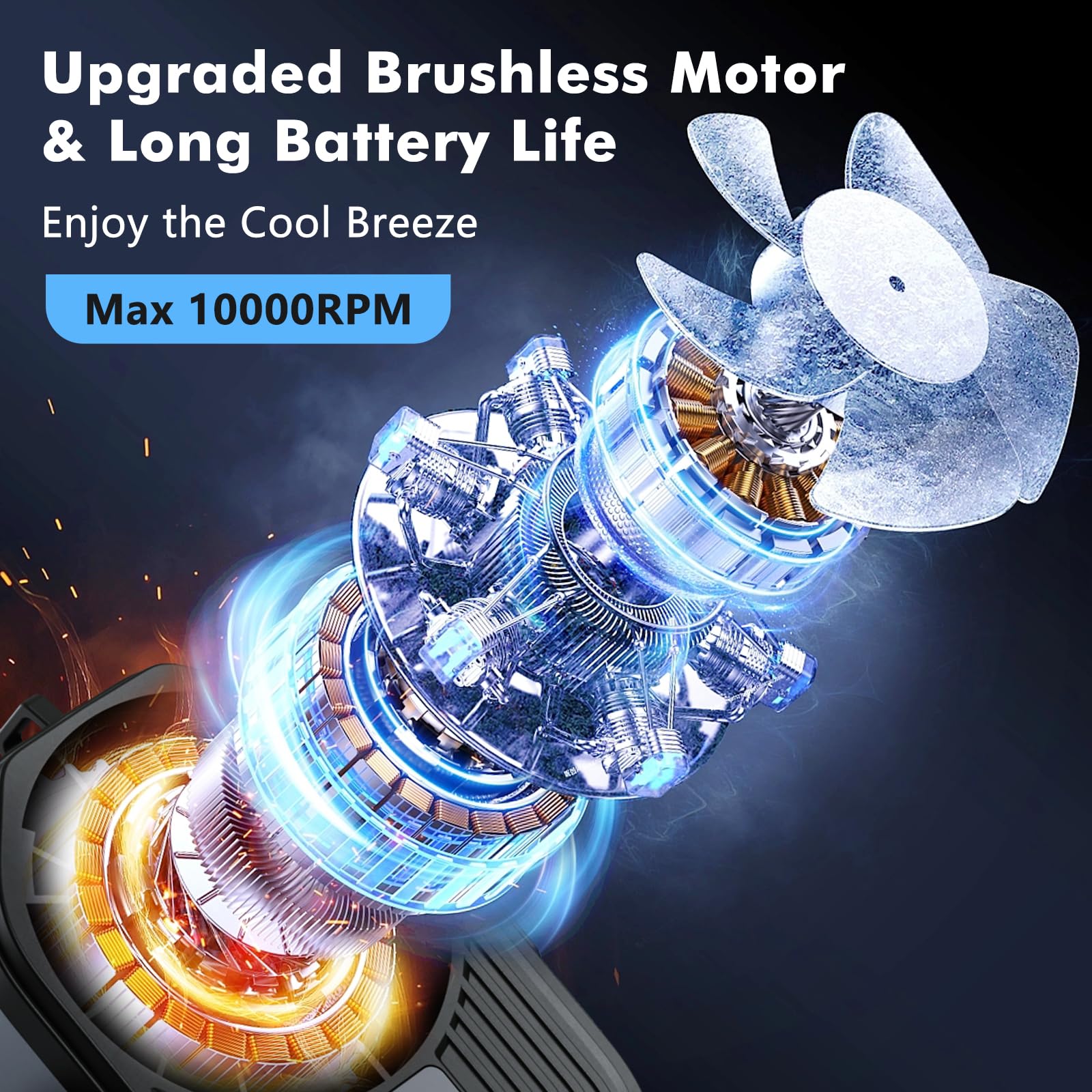 Dreamy Cubby Portable Waist Fan, Wearable Belt Fan 10 Speeds Powerful Airflow, Hands-Freehanging Neck Fan Rechargeablewith Up To