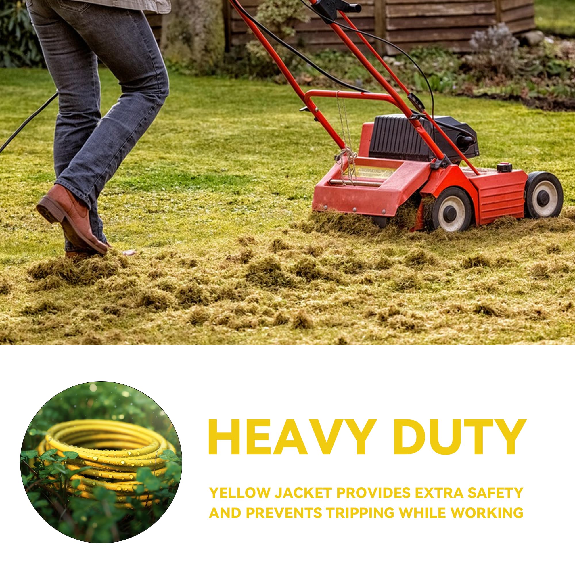 Yojoe Indoor Outdoor Extension Cord With Lighted End, 3 Prong 15A Weatherproof Power Extension Cord, 10 Gauge Heavy Duty 40 Ft Y