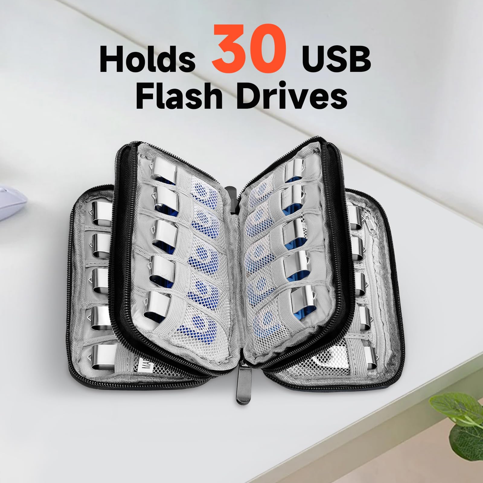 Zealearn Usb Flash Drive Case, Holds 30 Pcs, Usb Storage, Usb Case,Usb Stick Holder,Usb Storage Case,Usb Organizer,Thumb Drive C