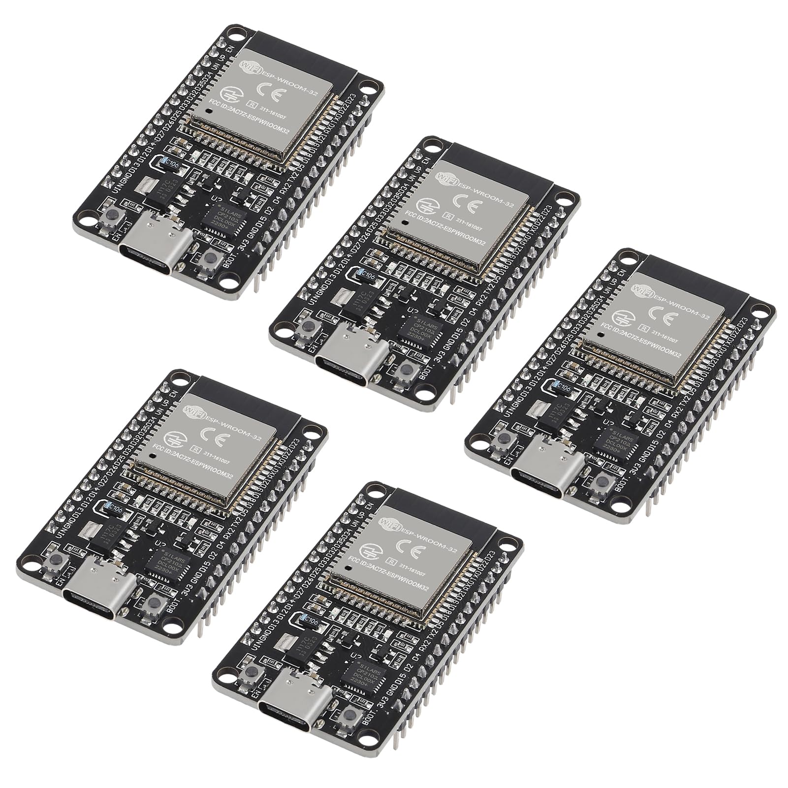 5Pcs Type C 30Pins Esp Wroom 32 Esp32 Esp 32S Cp2102 Development Board 2.4Ghz Dual Mode Wifi + Bluetooth Dual Cores Microcontrol