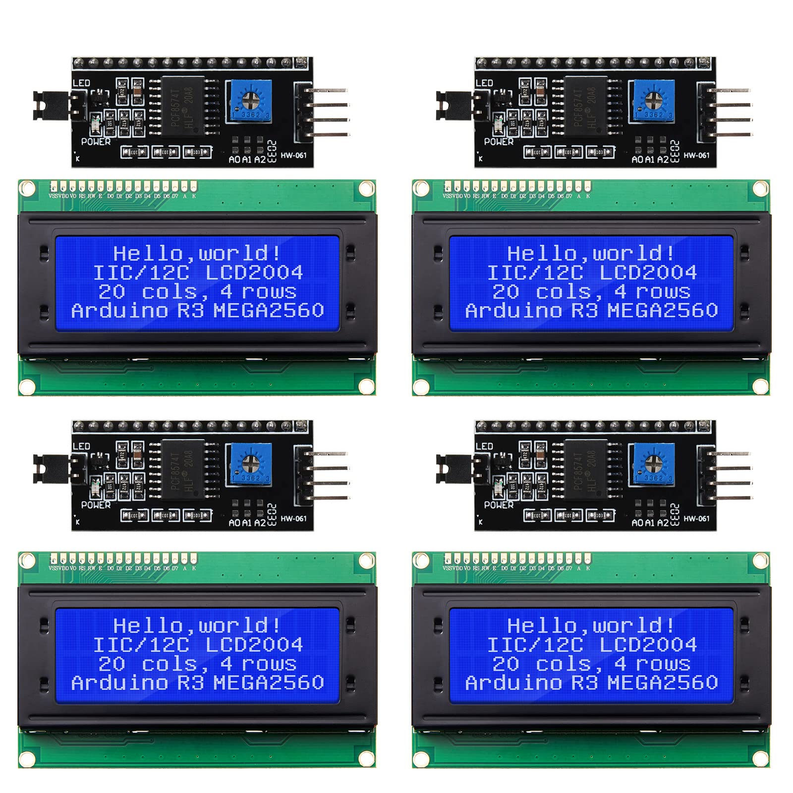 Weewooday Iic Twi I2C Lcd Serial Interface Adapter And Lcd Module Display Backlight Compatible With Arduino R3 Mega2560(Lcd 2004