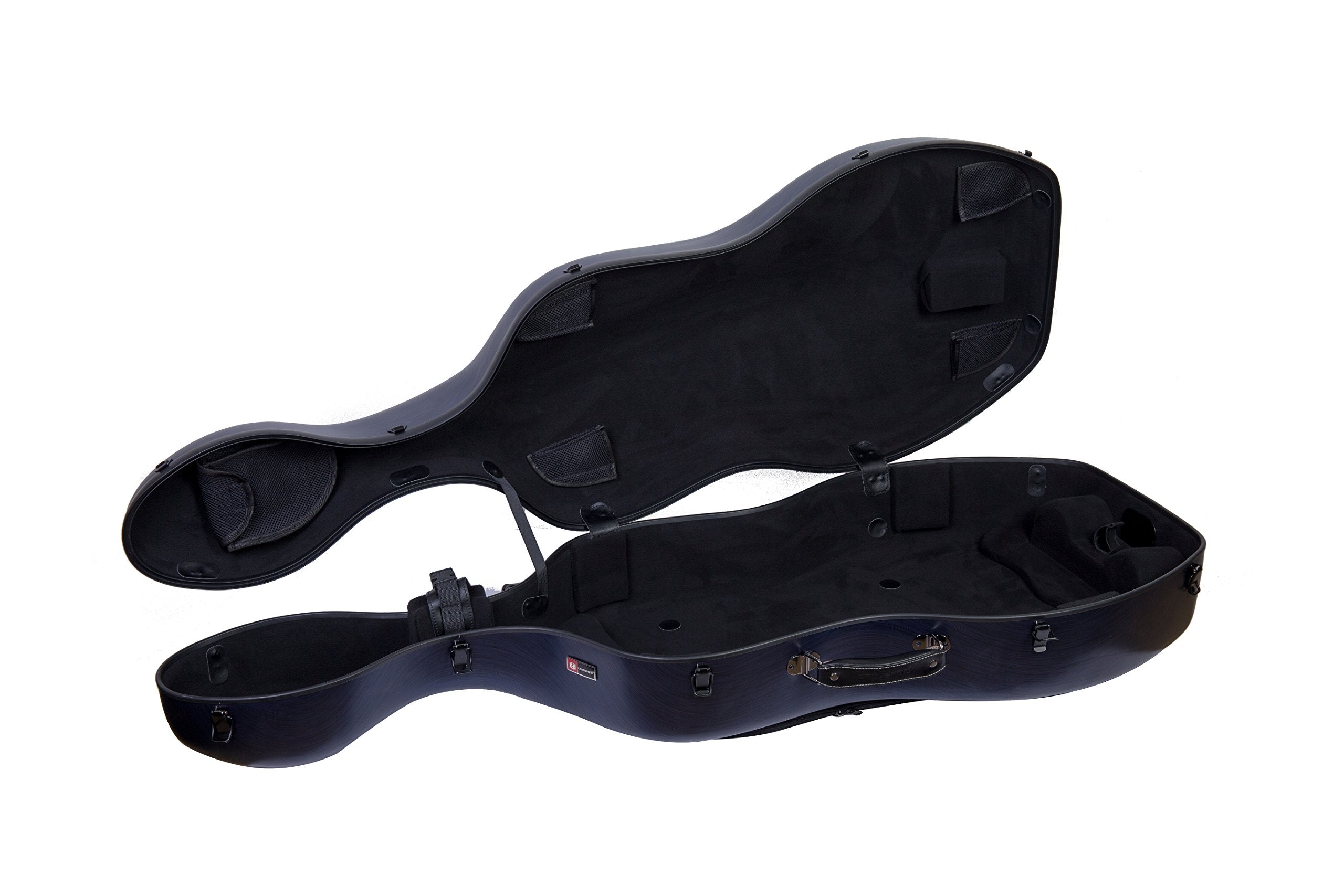 Crossrock Cello Case 4/4 Full-Size - Lightweight Polycarbonate, Matte Blue, Wheels, Model CRF1020CEFBLHT