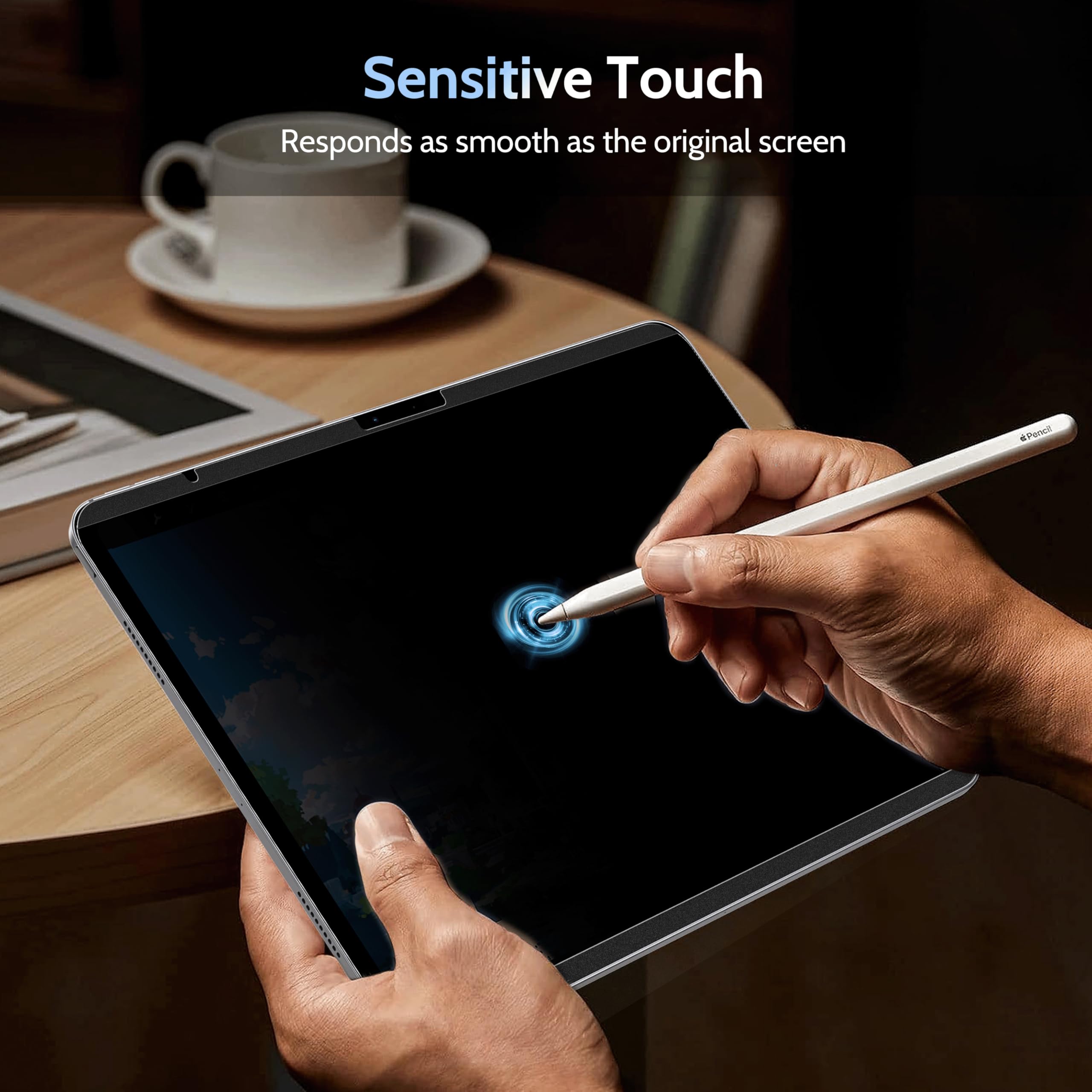 Peslv 4 Way Magnetic Privacy Screen For Ipad Air 6Th 13 Inch 2024,360 Removable Anti Blue Light Glare Spy Private Filter, High S