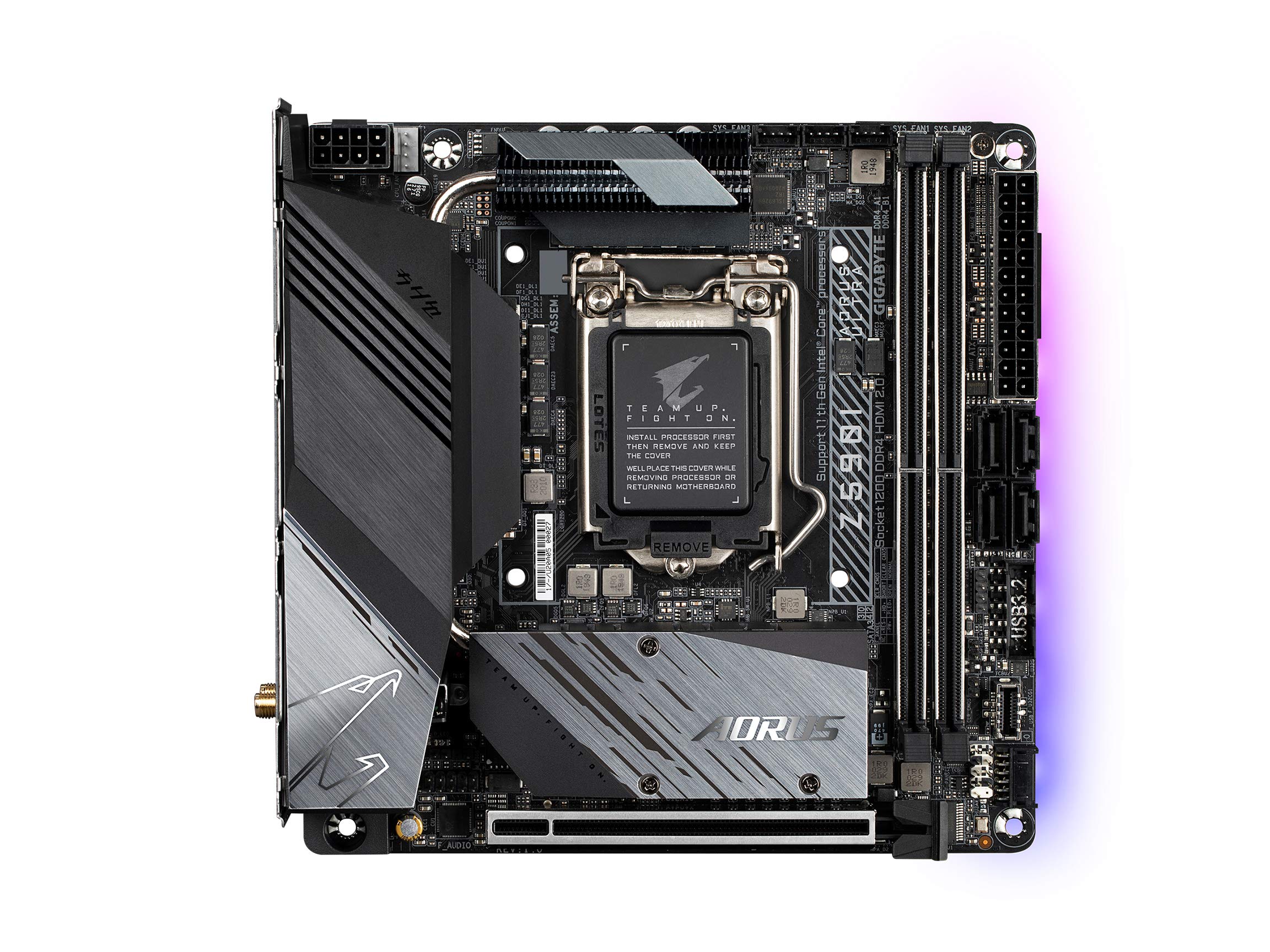Gigabyte Z590I Aorus Ultra (Lga 1200/Intel Z590/Mini Itx/Dual M.2/Pcie 4.0/Usb 3.2 Gen2X2 Type C/Intel Wifi 6/Intel I225V 2.5Gbe
