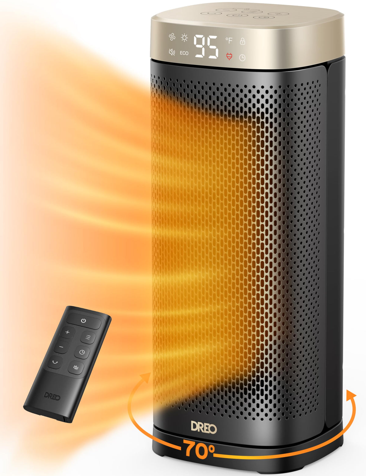 Dreo Space Heaters For Indoor Use Large Room, 70 � Oscillation, Fast Heating Ceramic Electric With Digital Thermostat, Remote Control, 1 12H Timer, Overheat Protection, Safety Heater For Bedroom