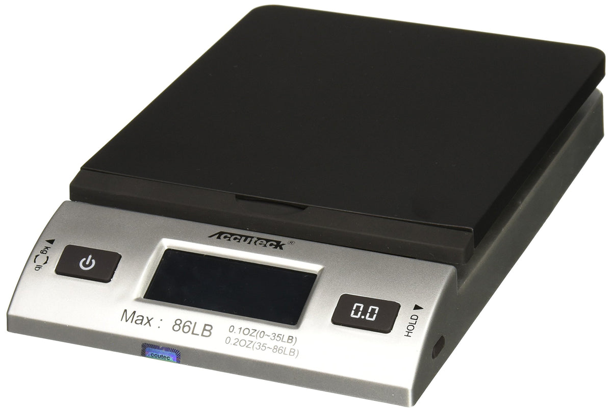 Accuteck S 86 Lb All-In-One Silver Digital Shipping Postal Scale With Adapter (W-8260-86Bs)