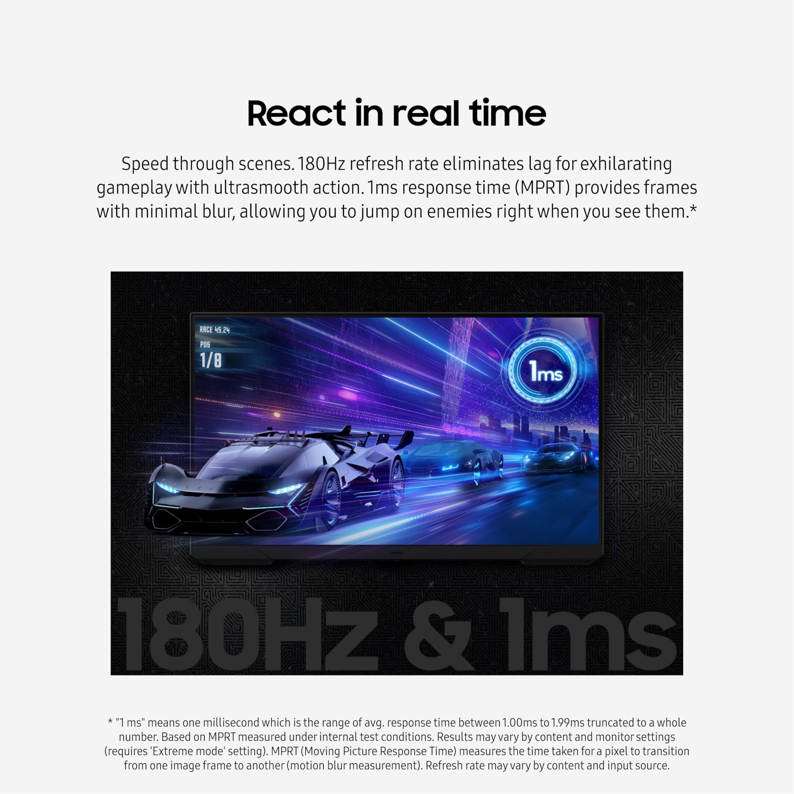 Samsung 24 Inch Odyssey G3 (G30D) Series Fhd Gaming Monitor, 1Ms, 180Hz, Amd Freesync, Adjustable Stand, Black Equalizer, Virtua