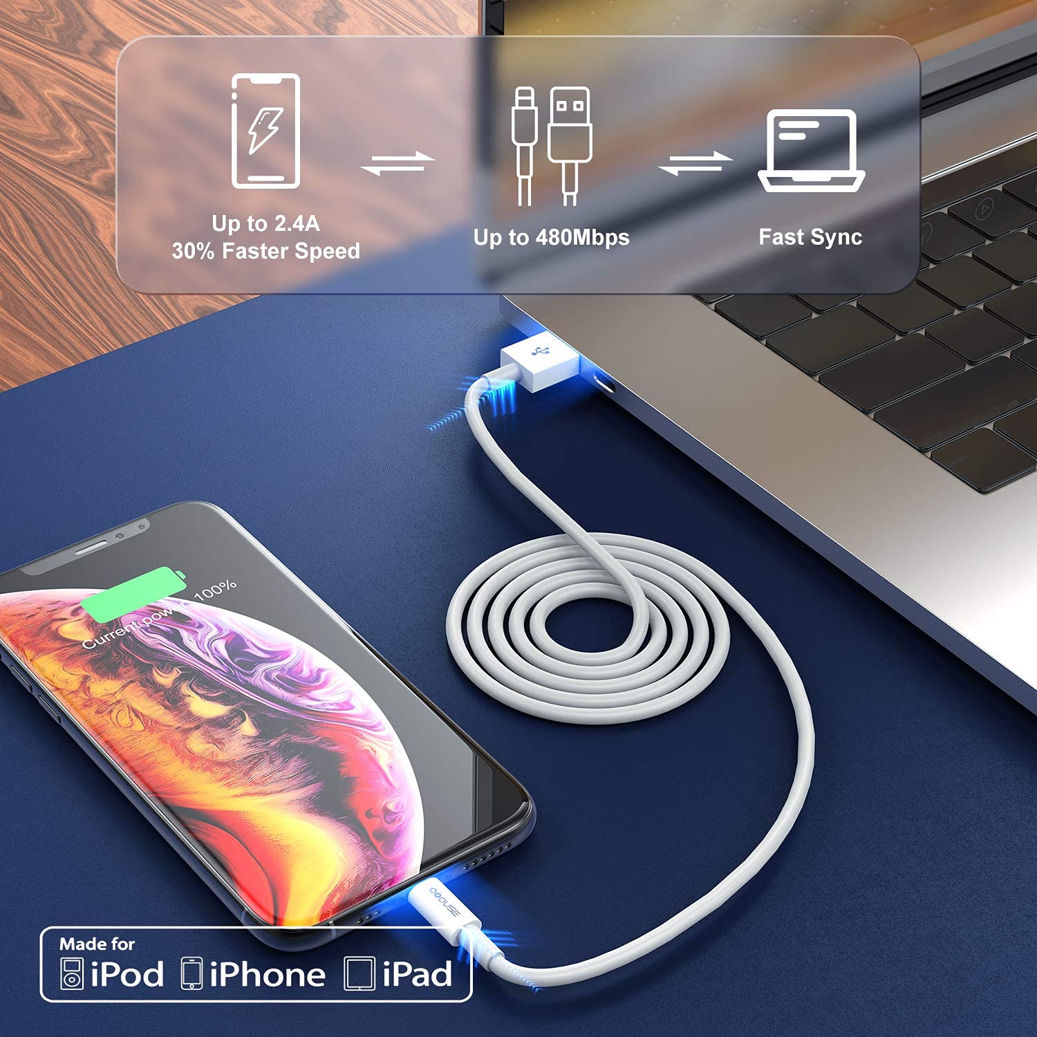 [3 Pack] Apple Chargers For Iphone 12 11 Charger Cable 10 Ft,[Apple Mfi Certified] Apple Charging Cord 10Ft Lightning To Usb Cab
