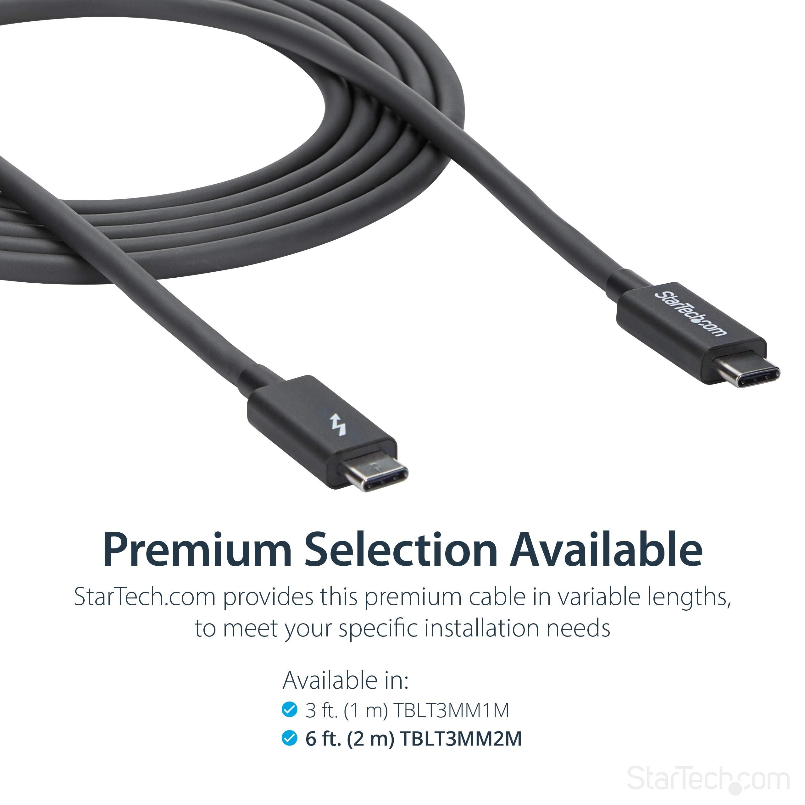 Startech.Com 2M (6.6Ft) Passive Thunderbolt 3 Cable, 20Gbps, 100W Pd, 4K Video, Thunderbolt Cable, Compatible With Usb4/Dp Alt M