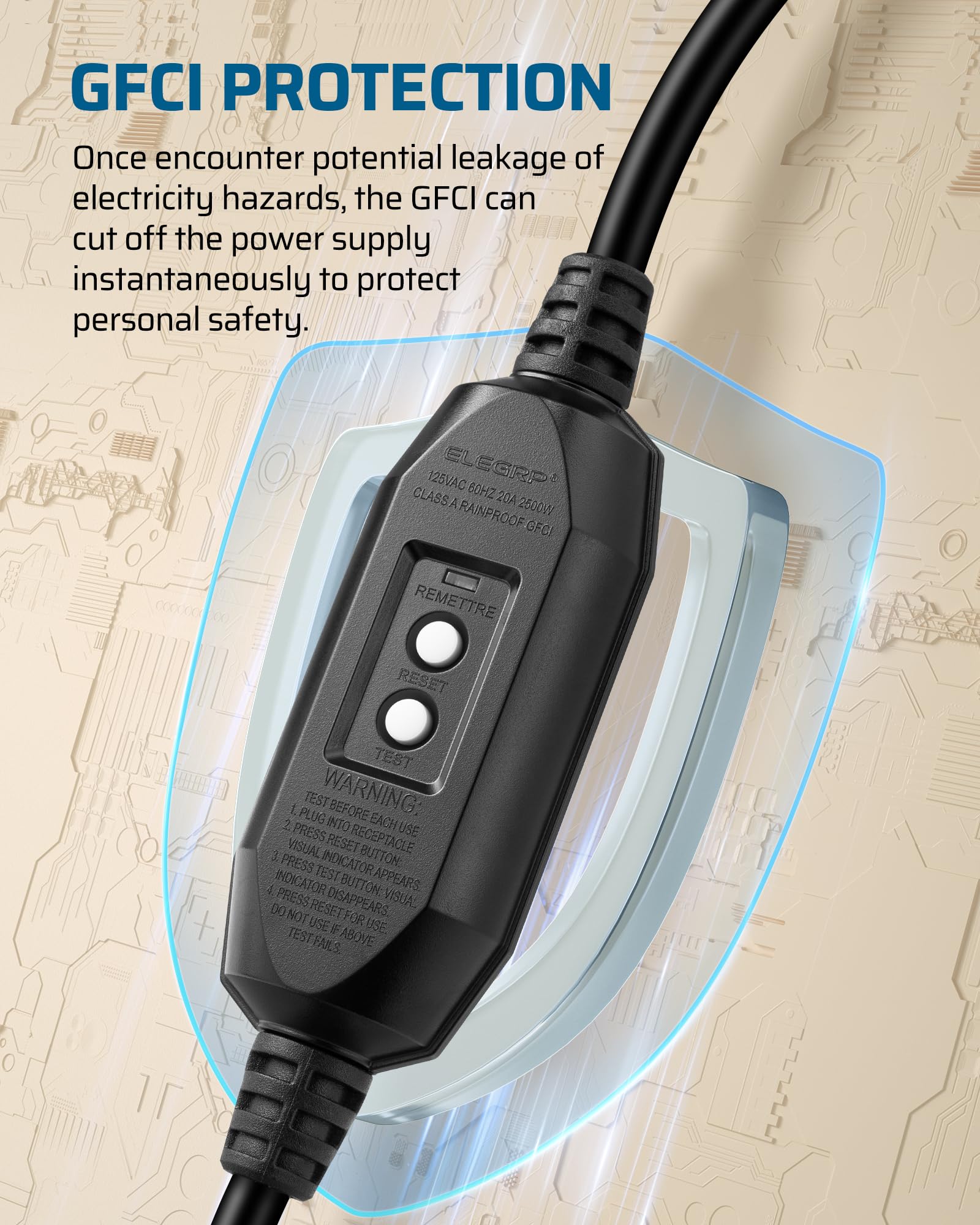 Dewenwils 3Ft Automatic Gfci Extension Cord Outdoor, 12/3 Sjtw Heavy Duty Extension Cord, Power Cord With Led Lighted 3 Prong Pl