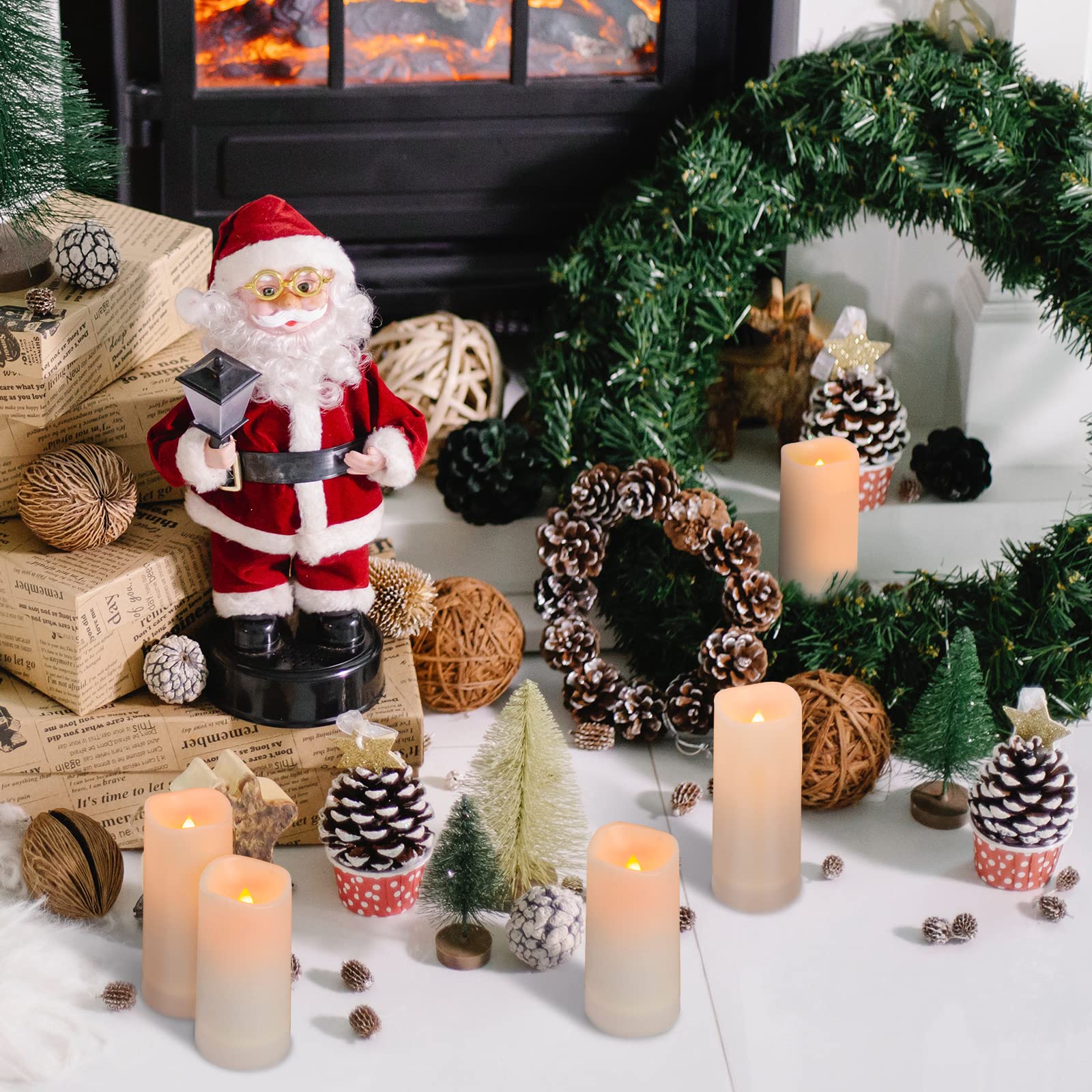 Aignis Flameless Led Candles Battery Operated With 10 Key Remote And Timer, Outdoor Indoor Waterproof For Home/Birthday/Wedding/