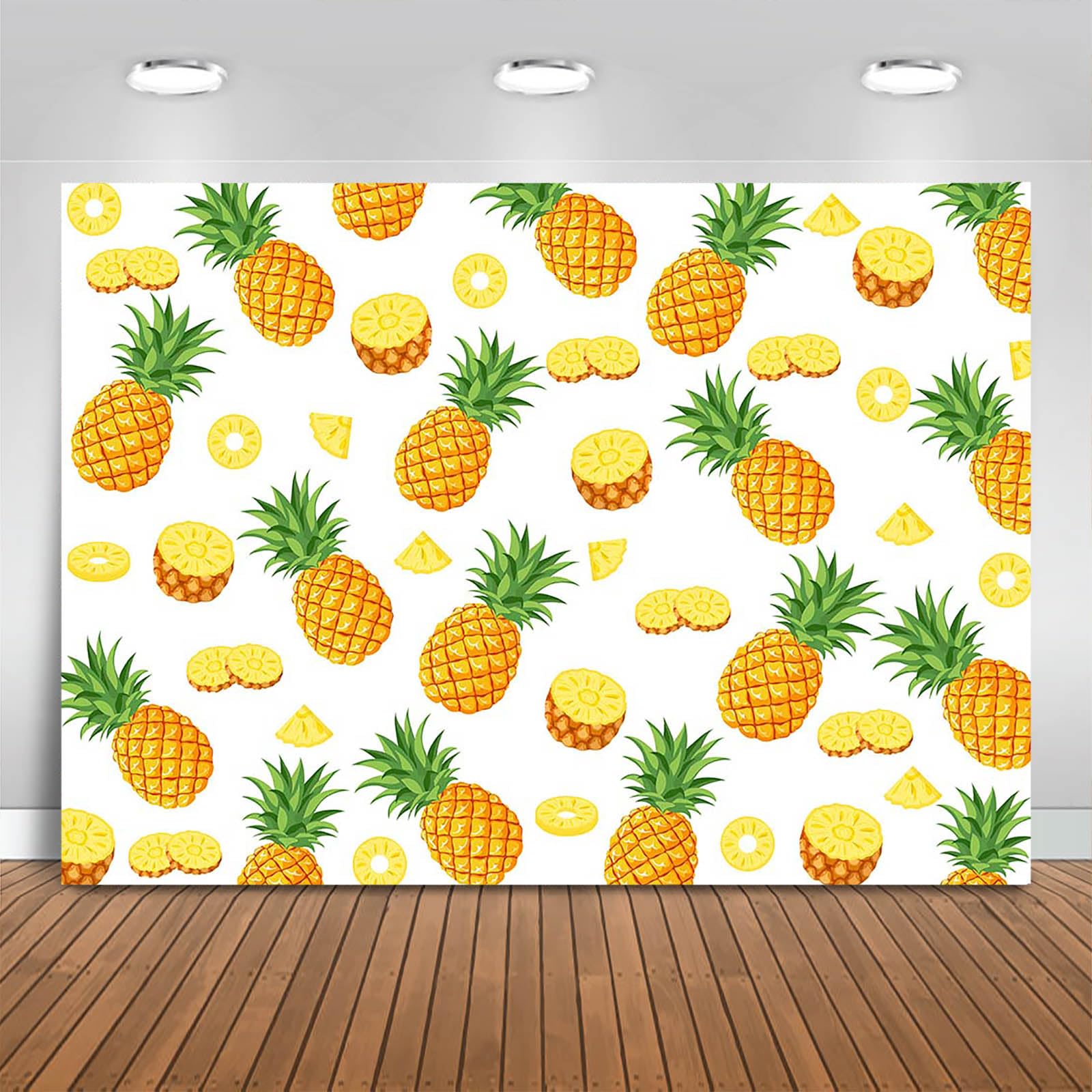 Fitumiw Pineapple Backdrop 7x5ft Summer Fruit Baby Shower Birthday Party Decorations Background Pineapple Wall Paper Dessert Tab