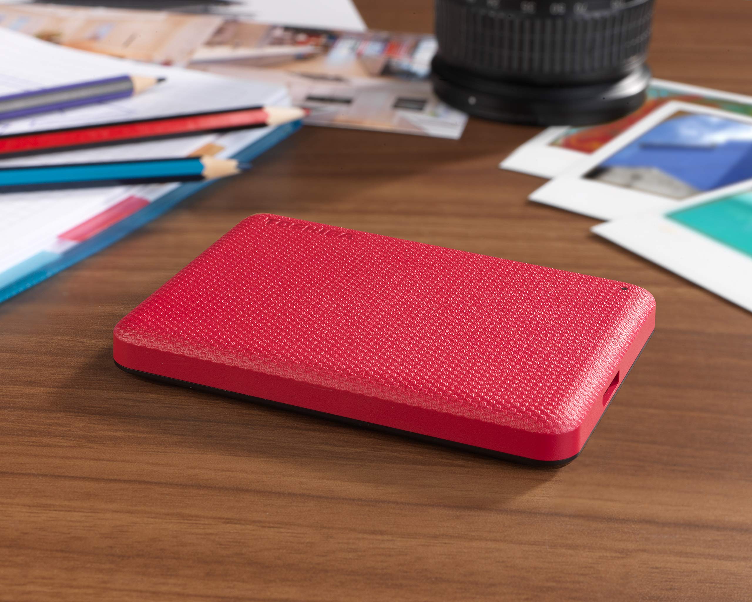 Toshiba Canvio Advance 1Tb Portable External Hard Drive Usb 3.0, Red - Hdtca10Xr3Aa
