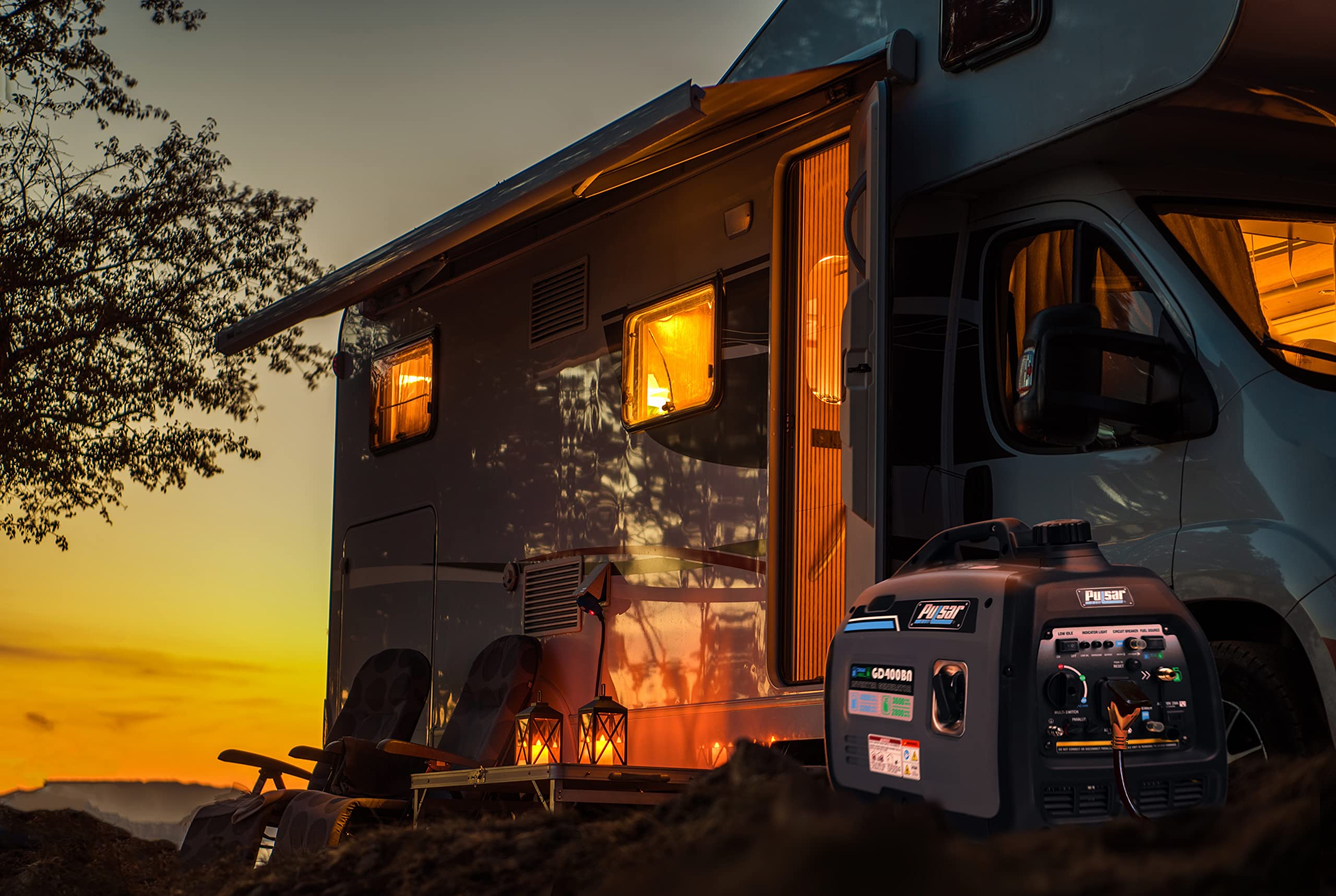 Pulsar Products Gd400Bn, 4000W Portable Super Quiet Dual Fuel & Parallel Capability, Rv Ready, Carb Compliant