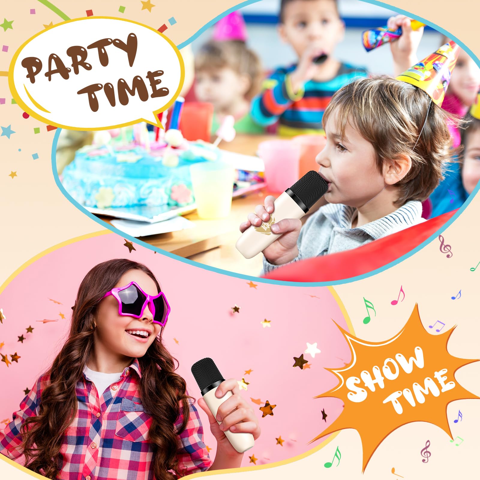 Phnixgam Mini Karaoke Machine With Two Wireless Microphones, Portable Bluetooth Speaker For Adults And Kids, Karaoke Microphone