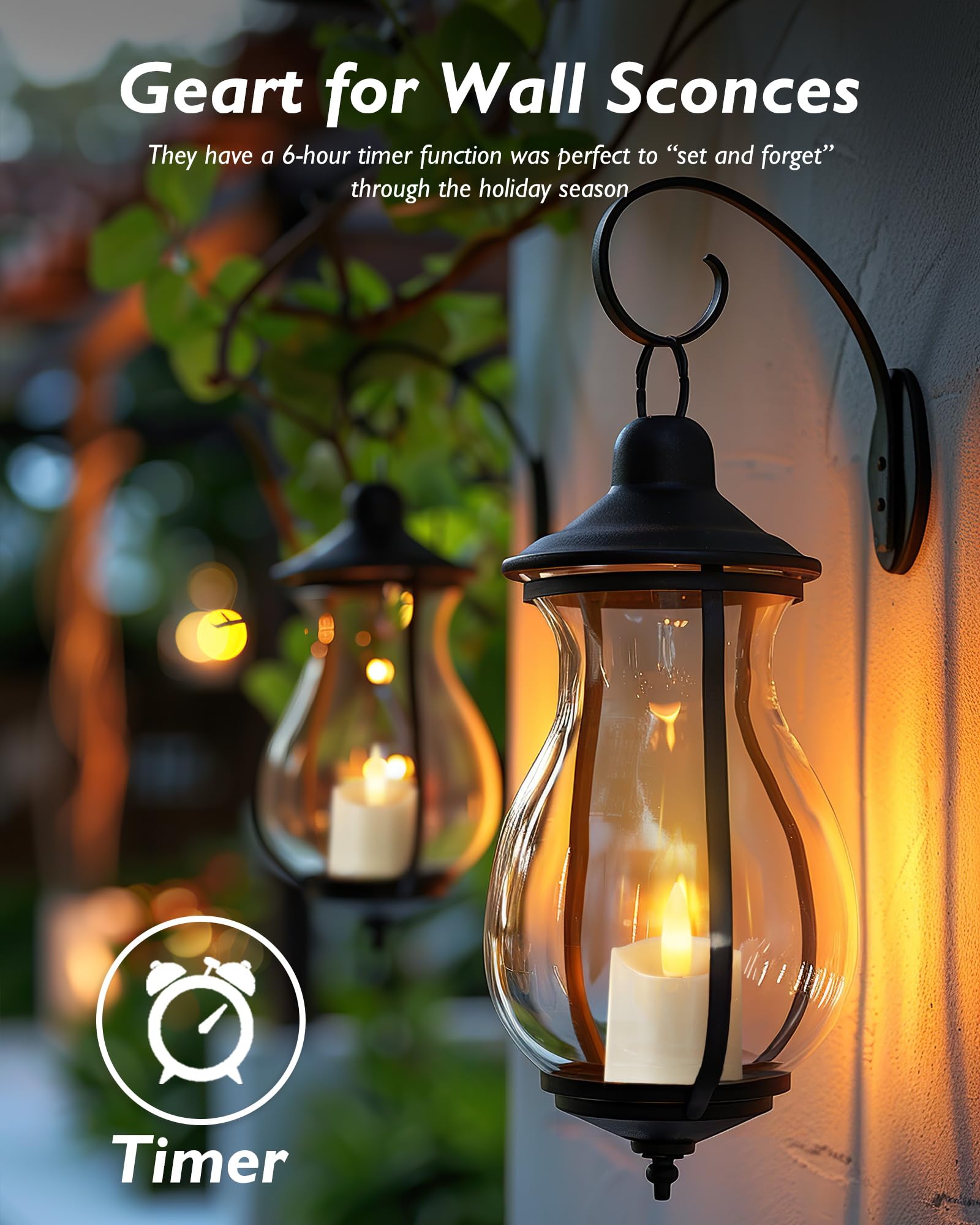 Homemory 12Pack Timer Flameless Led Votive Candles, Realistic 3D Flickering Flameless Candles, Long Lasting Battery Operated Tea