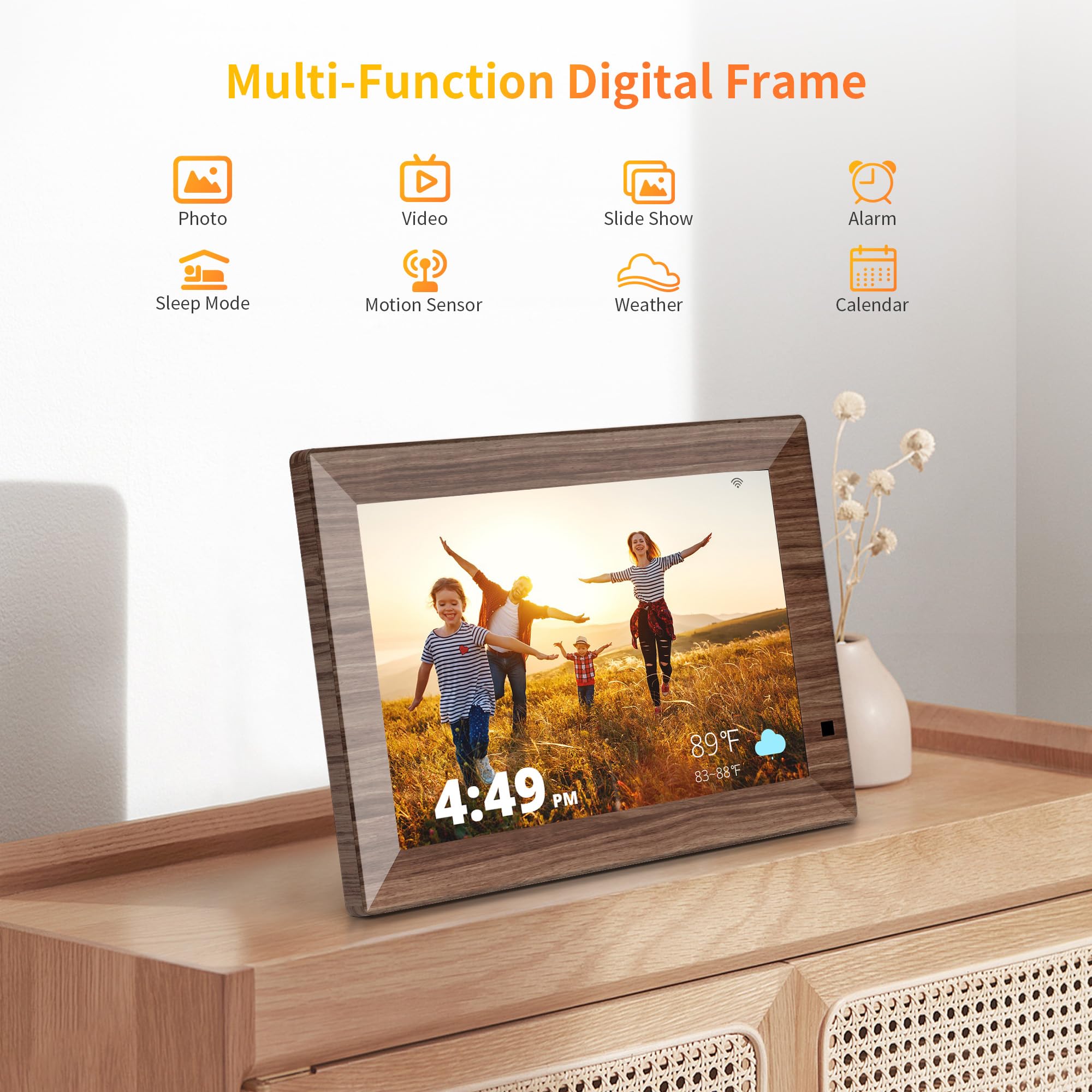 Haovm 10.1 Inch Smart Wifi Digital Picture Frame,1280X800 Hd Ips Touch Screen,64Gb Large Storage,2Gb Ram,Wifi Digital Photo Fram