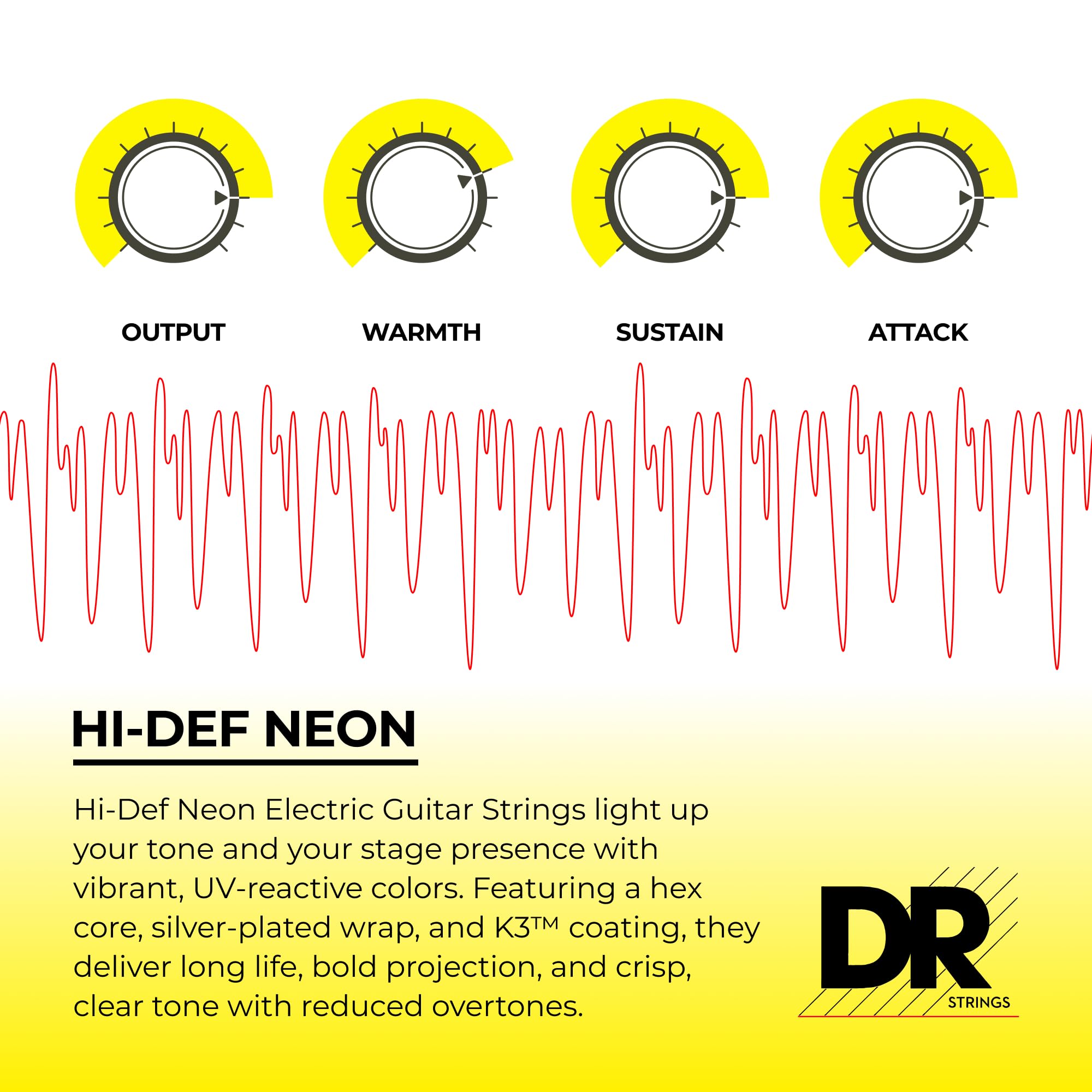Dr Strings Hi Def Neon Electric Guitar Strings (Nge 946)