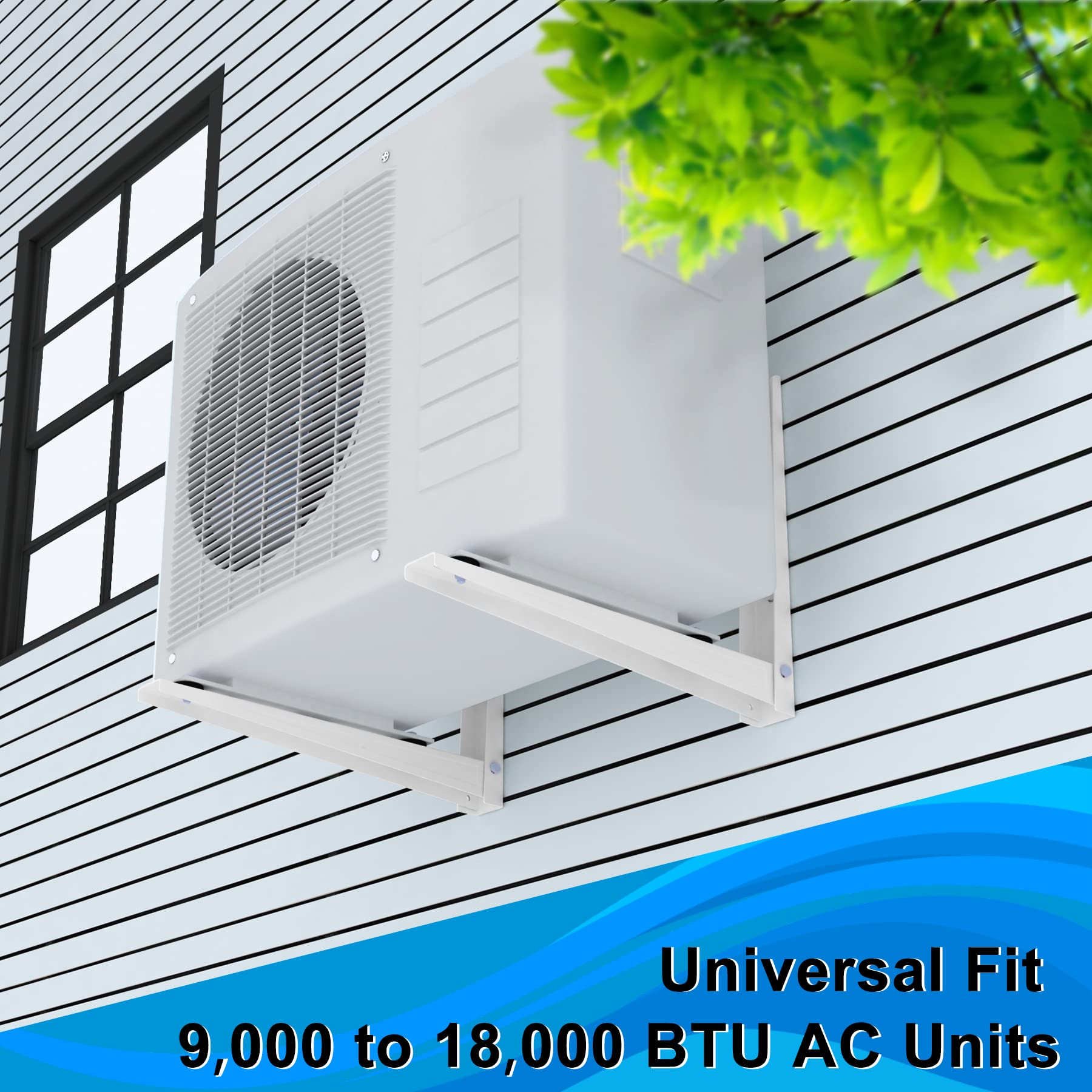 Air Jade 9,000 18,000 Btu Wall Mounting Bracket For Ductless Mini Split Air Conditioner Heat Pump Systems, Universal Mini Split