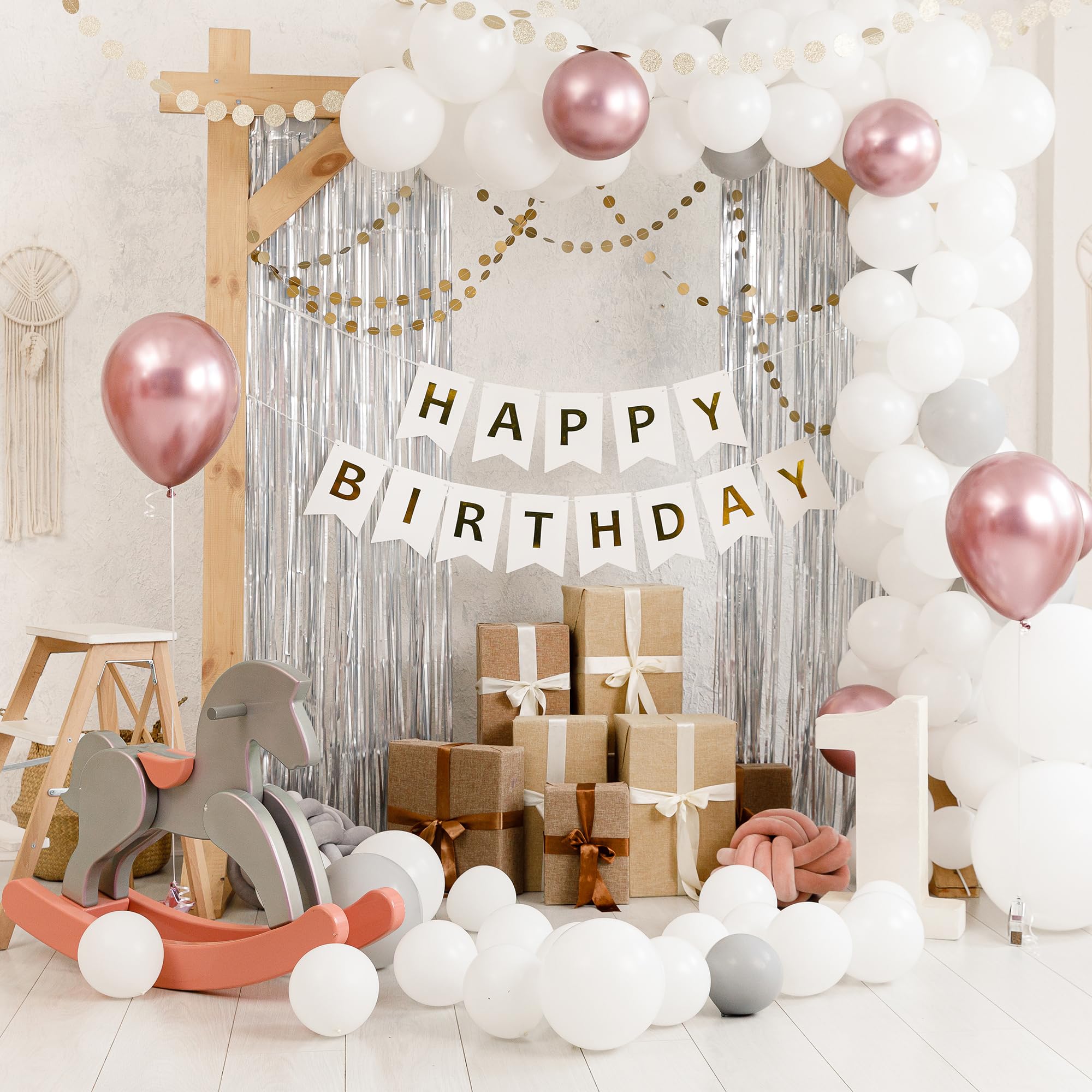 Crosize 3 Pack 3.3 X 9.9 Ft Silver Foil Fringe Backdrop Curtain, Streamer Backdrop Curtains, Streamers Birthday Party Decoration