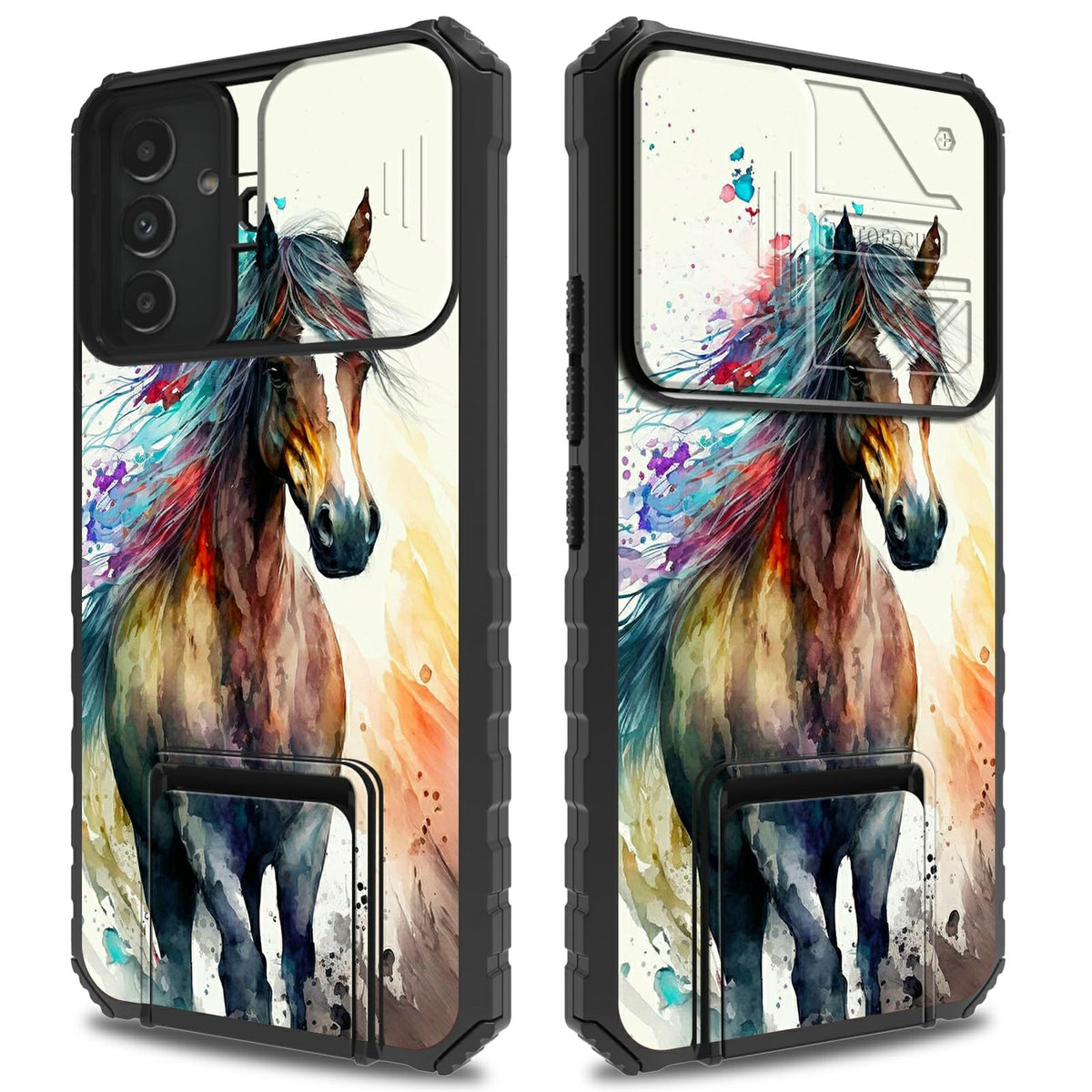 Bfserobj For Samsung A05S Case With Kickstand And Camera Cover Dual Layer Hard Pc + Soft Tpu Shock Proof Protective Phone Case F