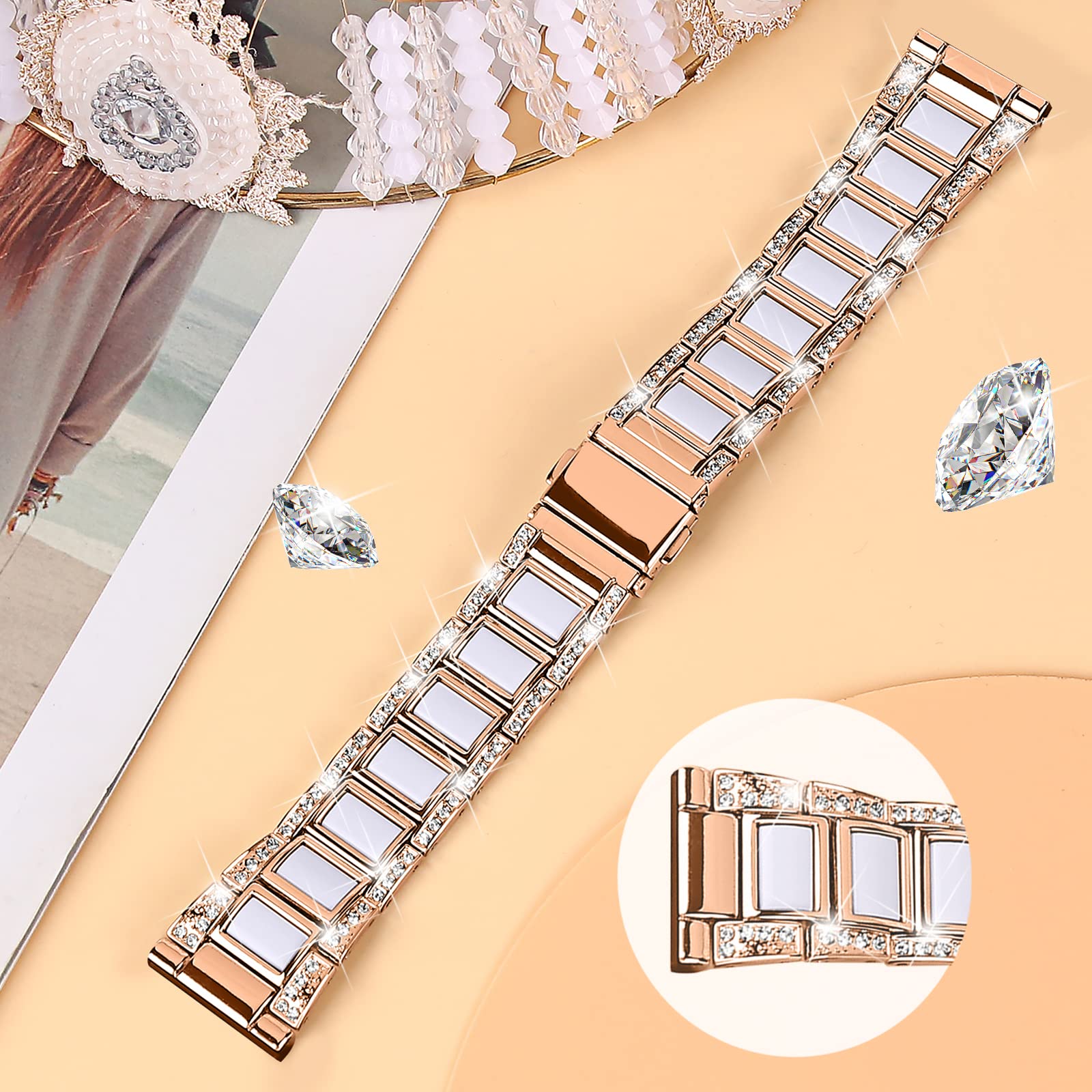 Ninki Compatible Samsung Galaxy Watch 6 Band Classic 43Mm 47Mm 40Mm 44Mm,20Mm Resin Metal Samsung Galaxy Watch 5 Band Pro 45Mm 4