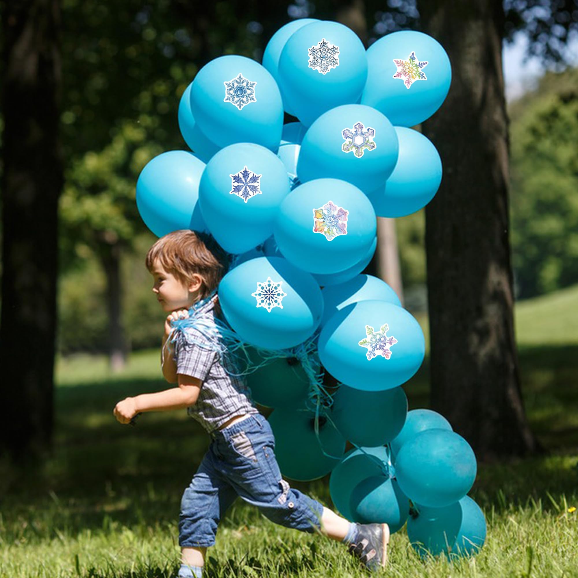 100 Pcs Snowflake Stickers Winter Frozen Stickers For Laptop Water Bottle Computer Refrigerator Luggage Phone Case Bicycle Teens