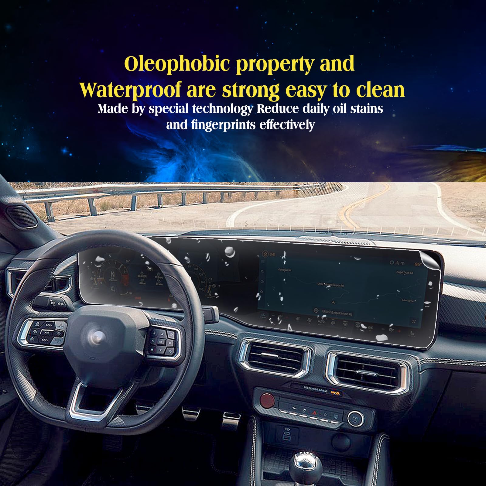 2Pack 2024 Mustang Compatible With 2026 2025 2024 Mustang Integrated Screen Protector 2024 Ford Mustang Dark Horse / Gt Premium