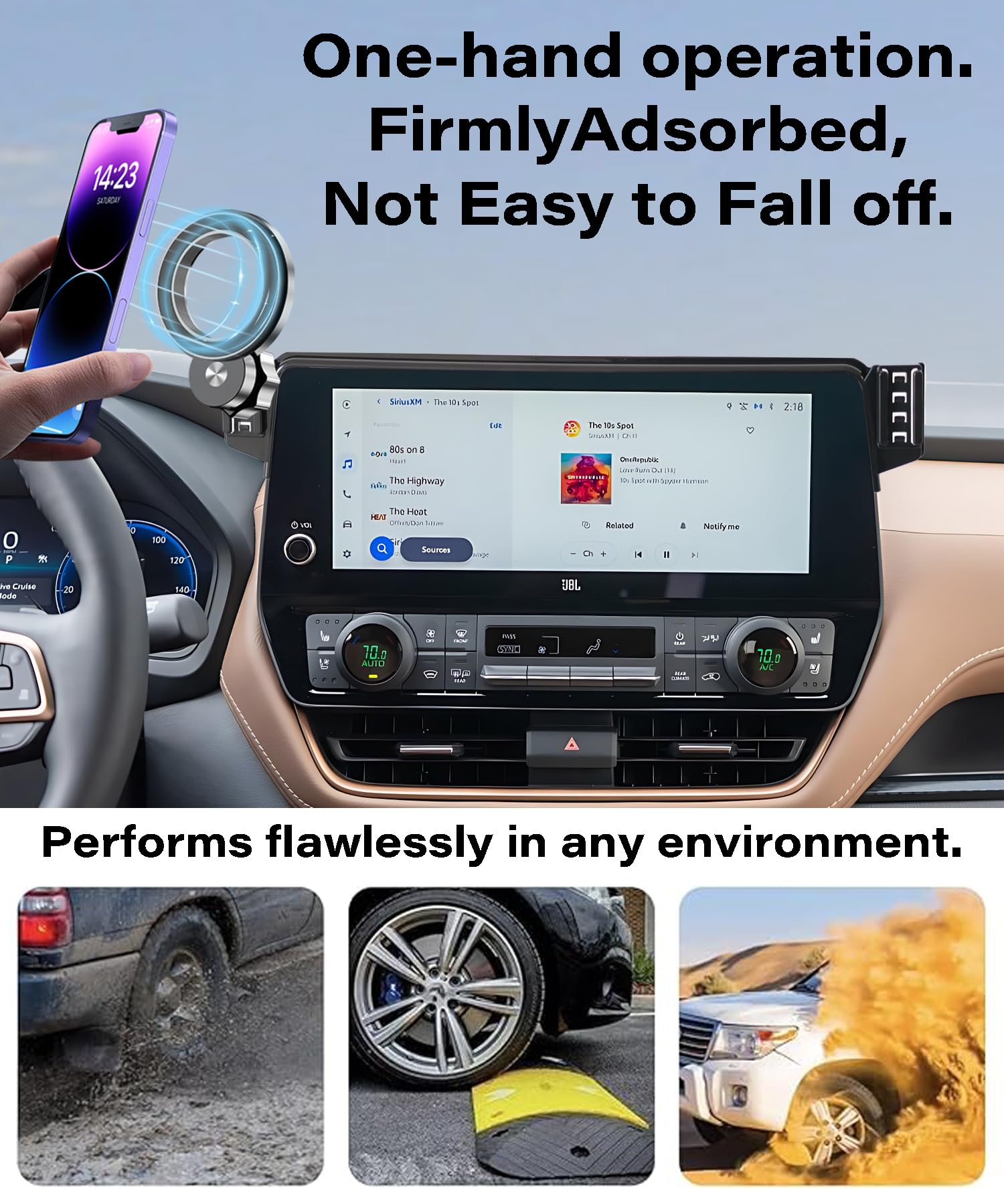 Abeeygeomarn Car Phone Holder For Toyota Grand Highlander/Grand Highlander Hybrid 2024 2025 Accessories Apply To 12.3 Inch Scree