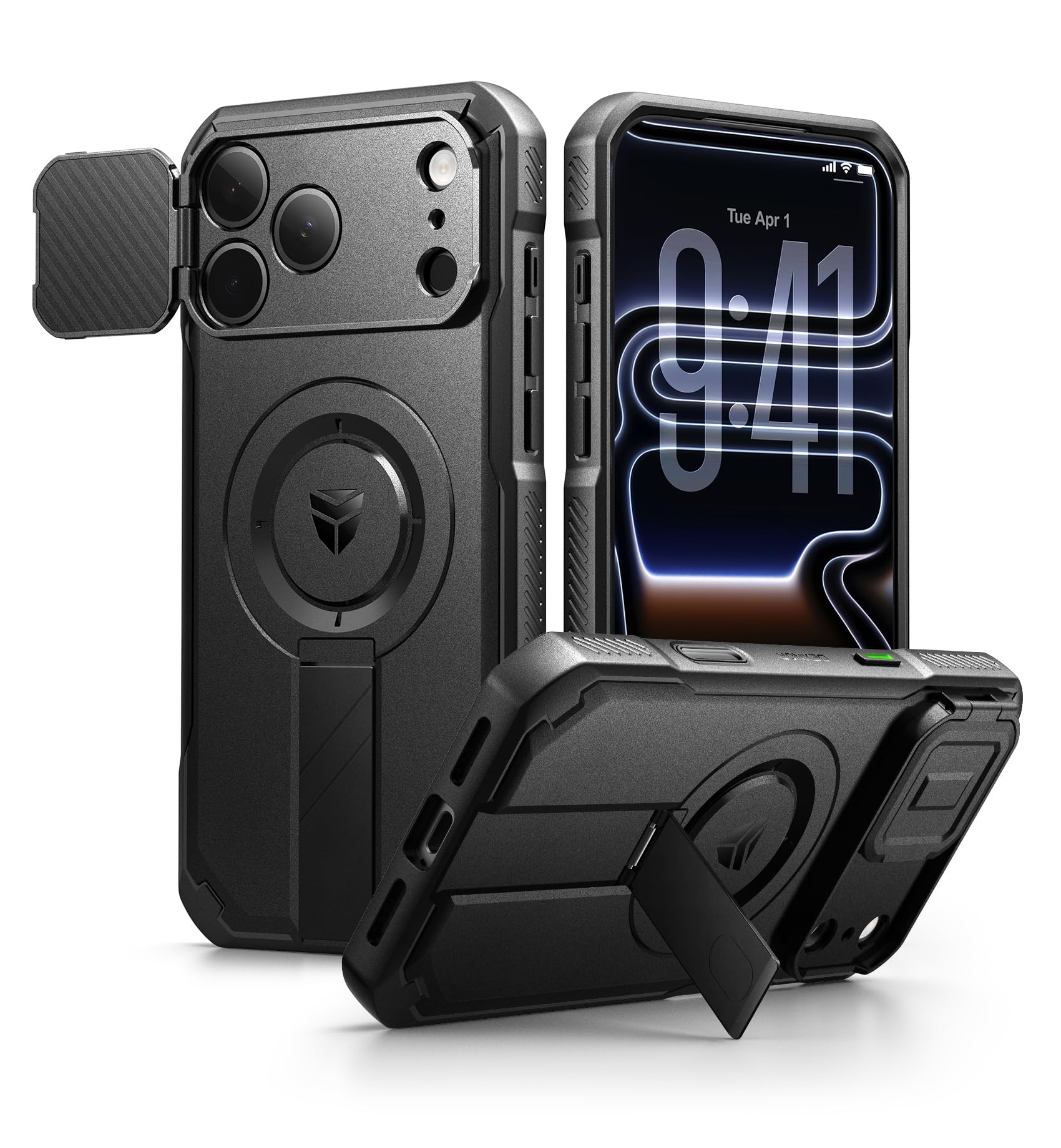 Dexnor for iPhone 17 Pro Max Case with Flip Camera Cover, 6.9 inch Black