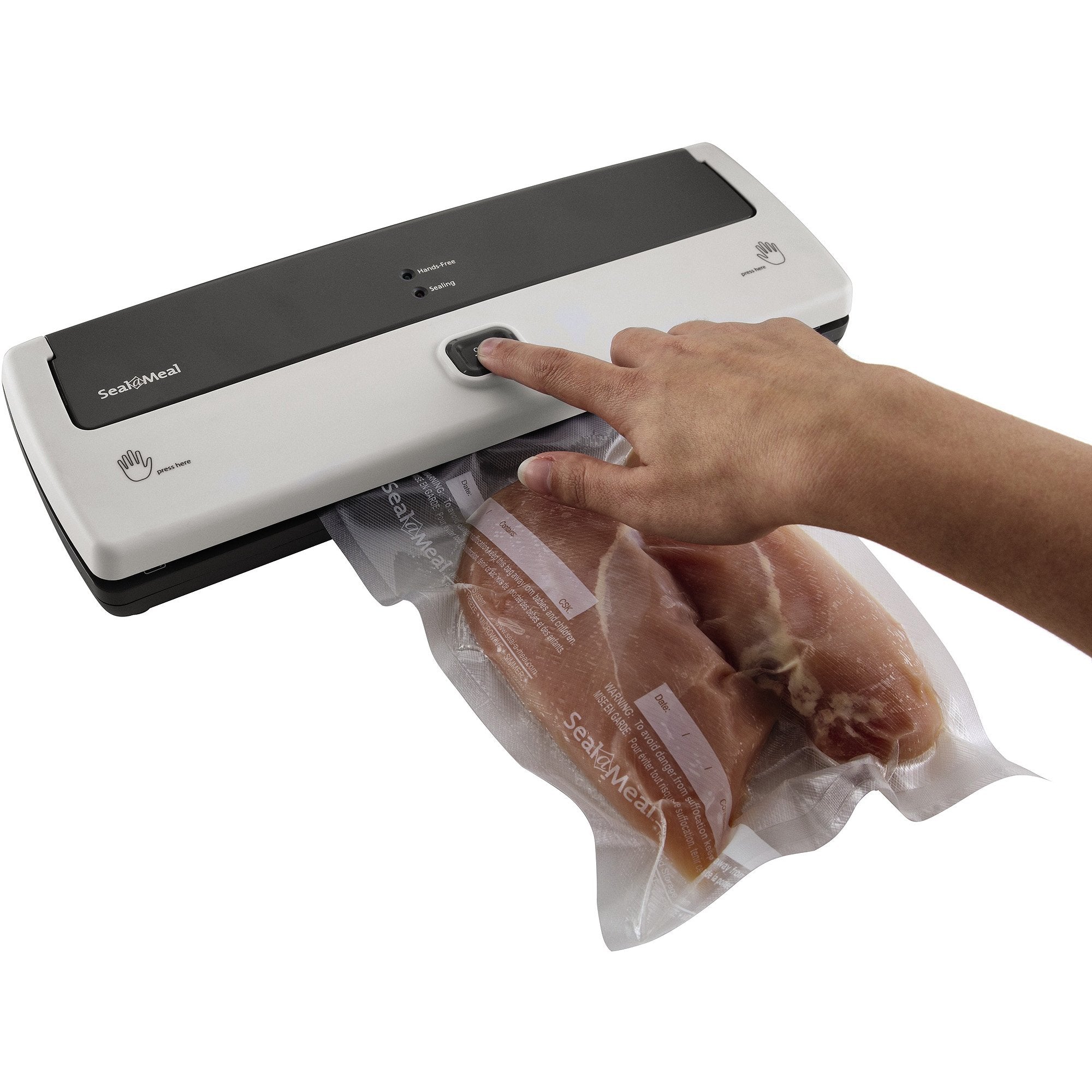 Seal A Meal Manual Vacuum Sealer System & Starter Bags   Fssmsl0160 000,White