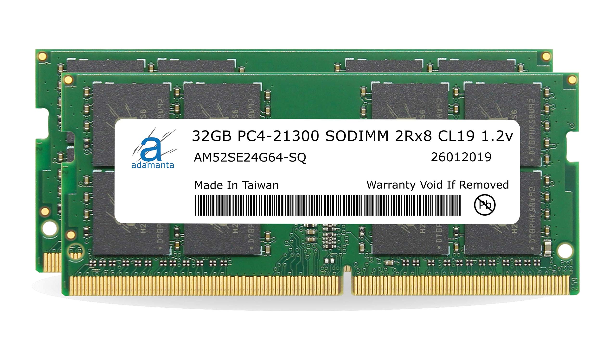 Adamanta 64Gb (2X32Gb) Ddr4 2666Mhz (2933Mhz Or 3200Mhz) Pc4 21300 Sodimm 2Rx8 Cl19 1.2V Non Ecc Unbuffered Notebook Laptop Ram