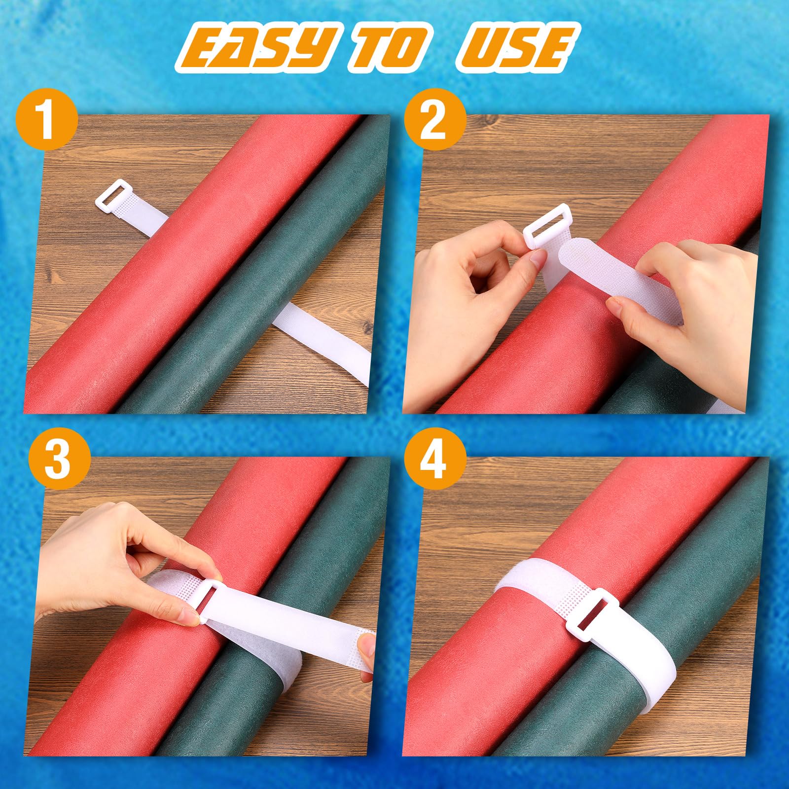 Kigeli Reusable Fastening Cable Straps And Cable Ties Set 1 X 20'' Adjustable Multi Purpose Hook And Loop Cord Ties To Keep Cord